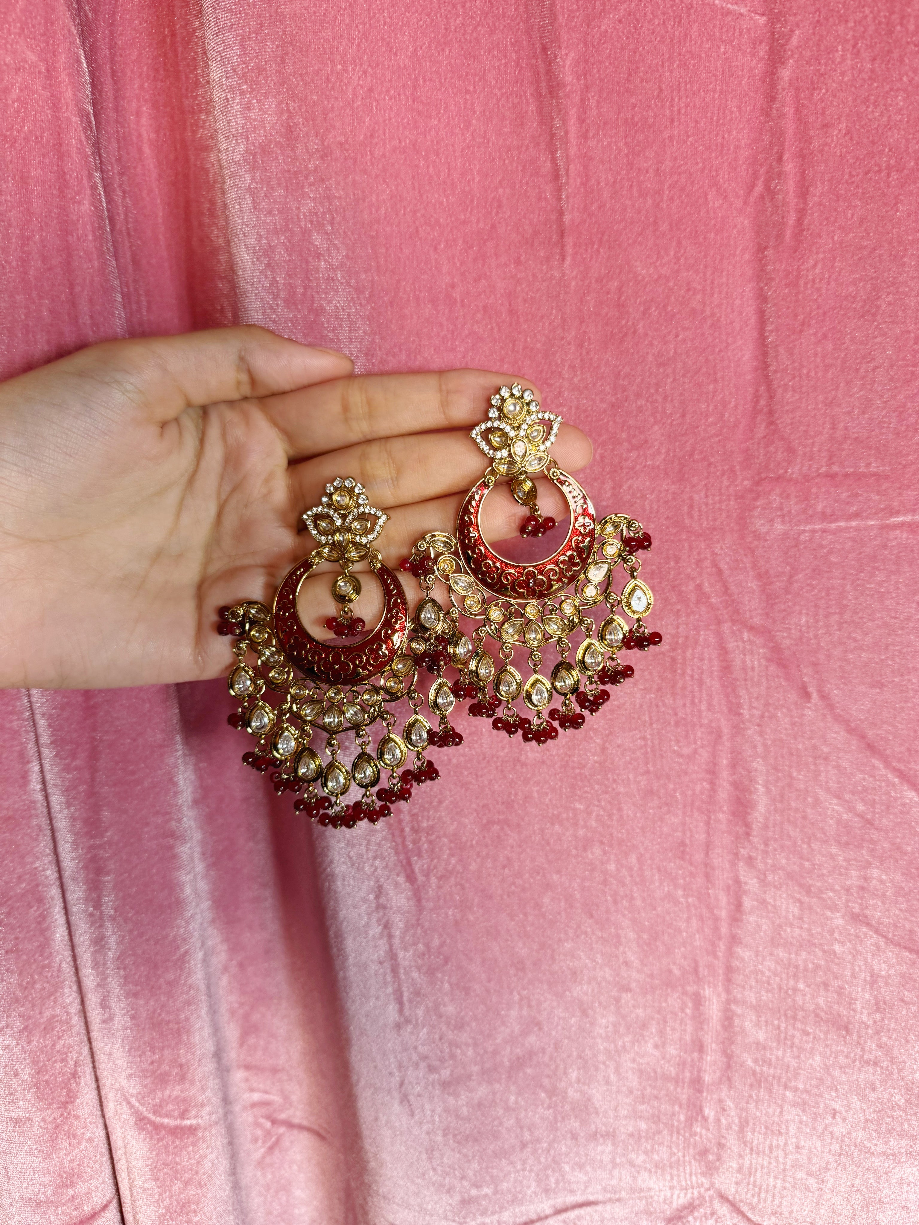 Zara Earrings Maroon