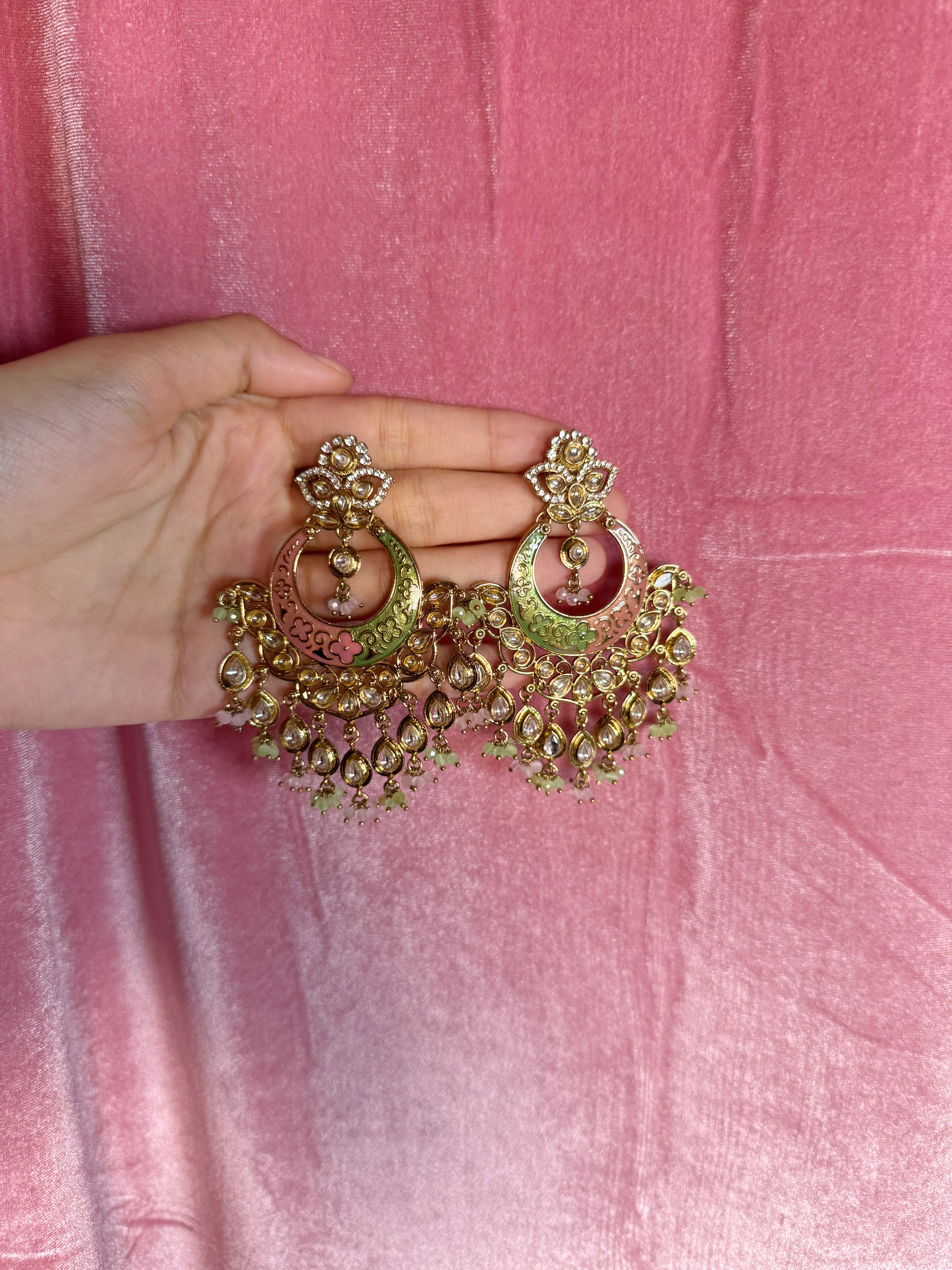 Zara Earrings Pink & Green