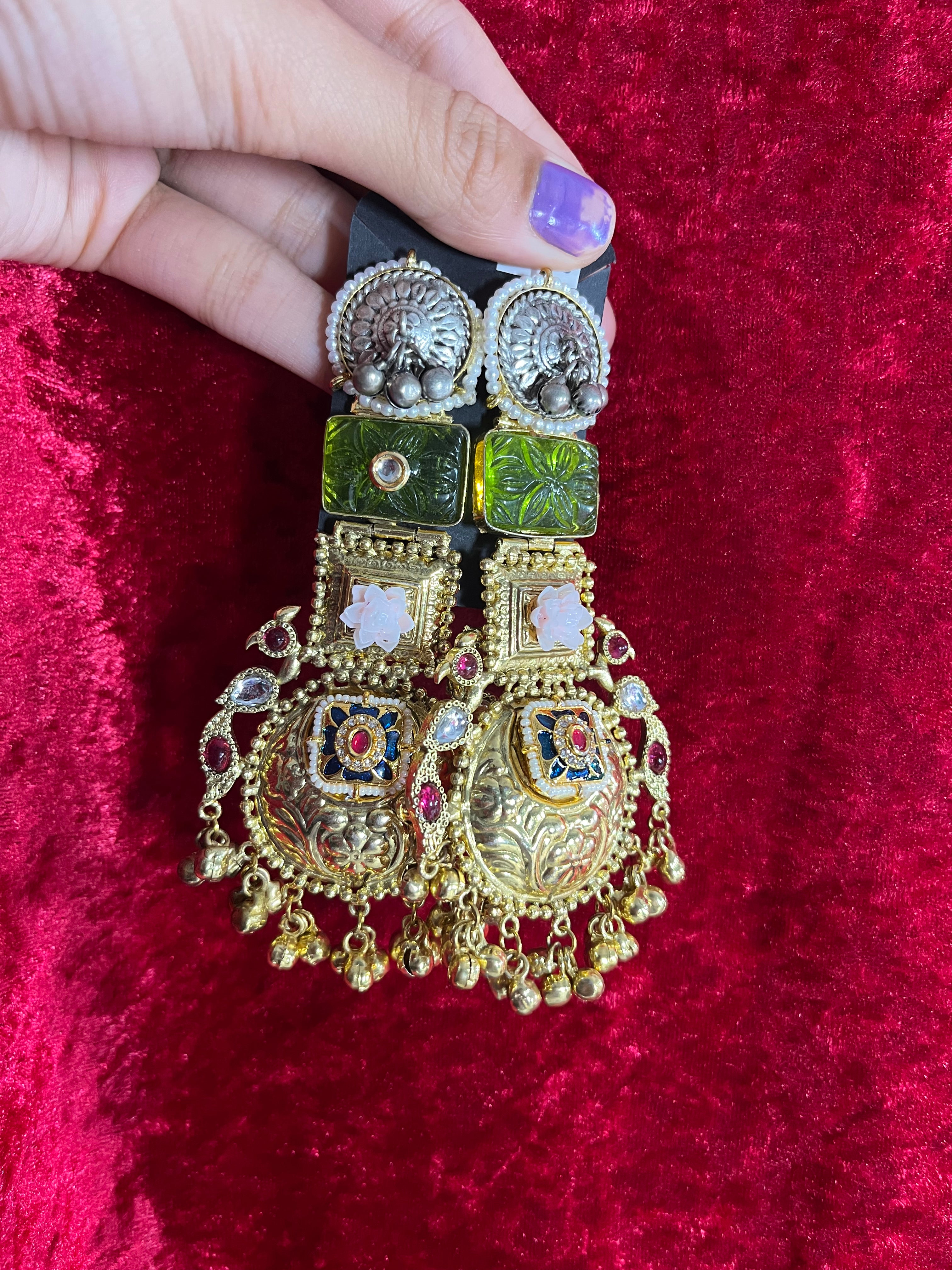 Statement Apple green earrings!