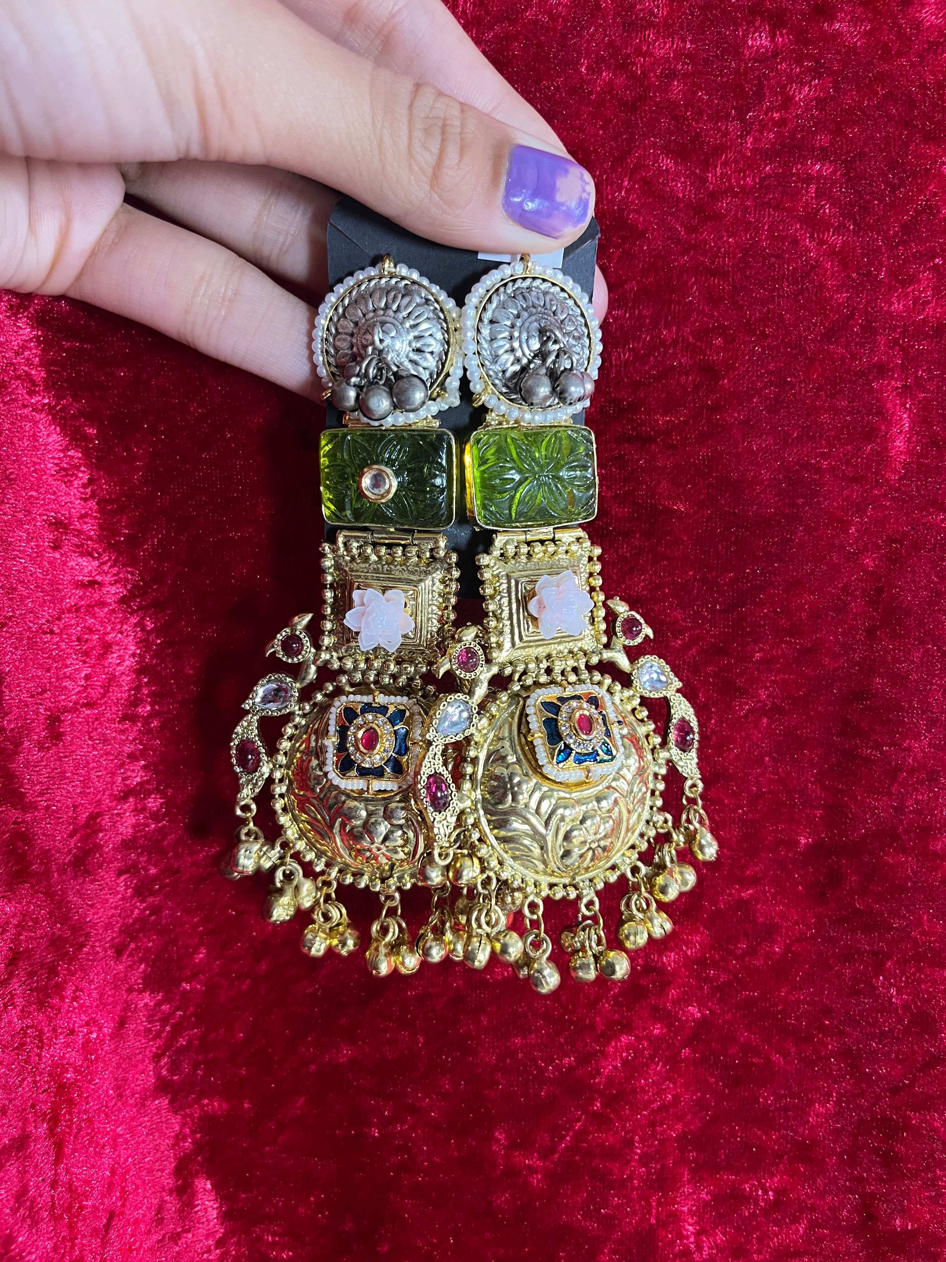 Statement Apple green earrings!