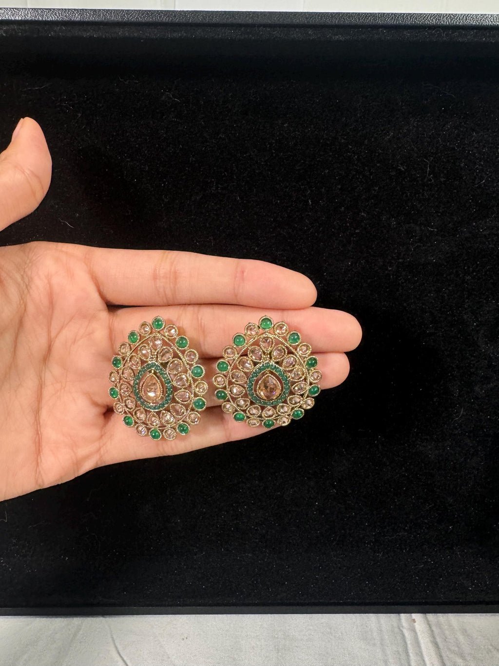 Bollywood Style Jhumka Earrings, Indian Gold Plated Hoop Earrings, Statement Ethnic Jewelry, Festive Earrings, Women's Accessories