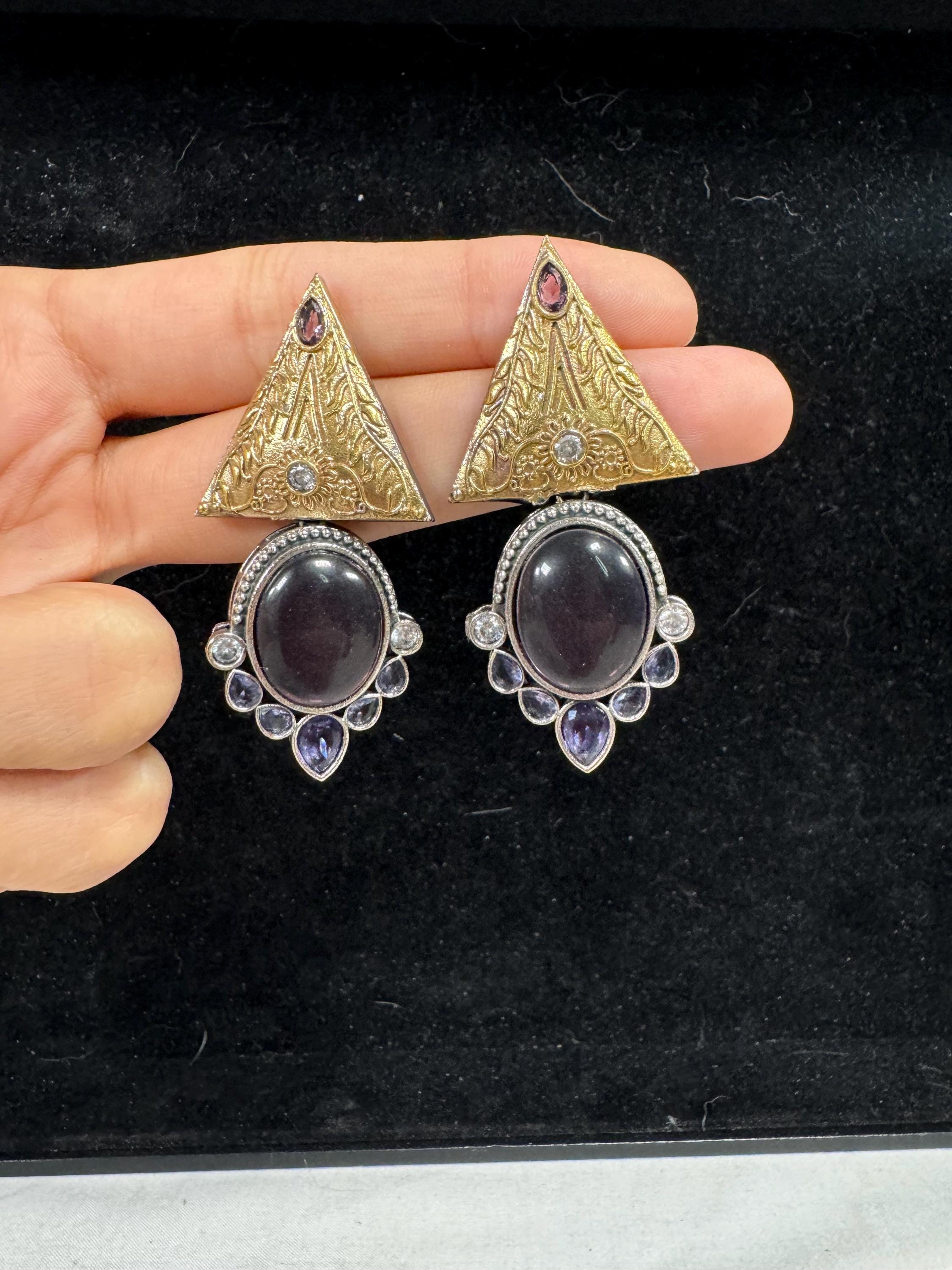 Bollywood Style Jhumka Earrings, Indian Gold Plated Hoop Earrings, Statement Ethnic Jewelry, Festive Earrings, Women's Accessories