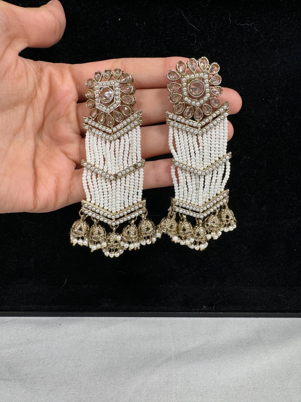 Bollywood Style Jhumka Earrings, Indian Gold Plated Hoop Earrings, Statement Ethnic Jewelry, Festive Earrings, Women's Accessories