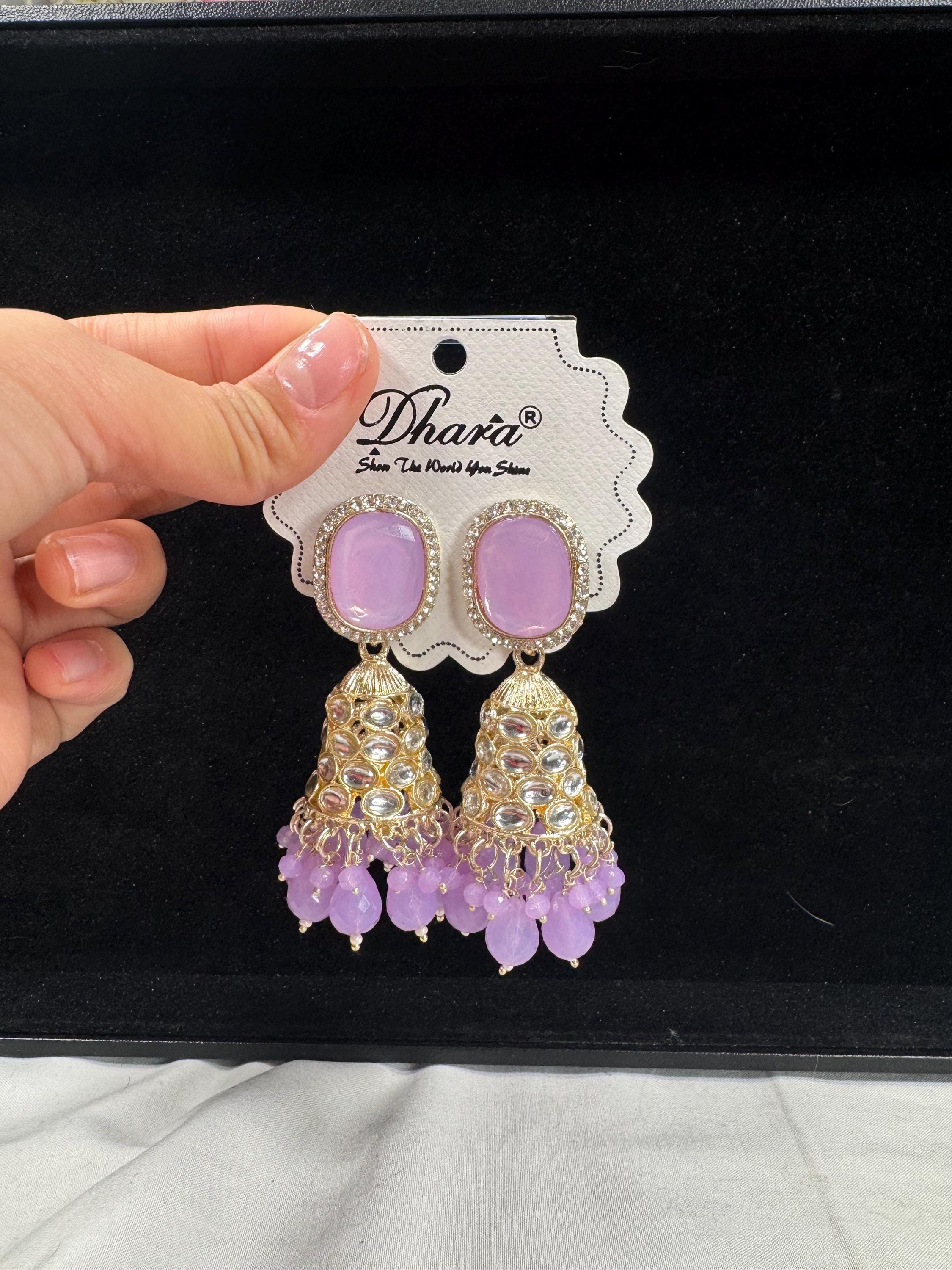 Bollywood Style Jhumka Earrings, Indian Gold Plated Hoop Earrings, Statement Ethnic Jewelry, Festive Earrings, Women's Accessories