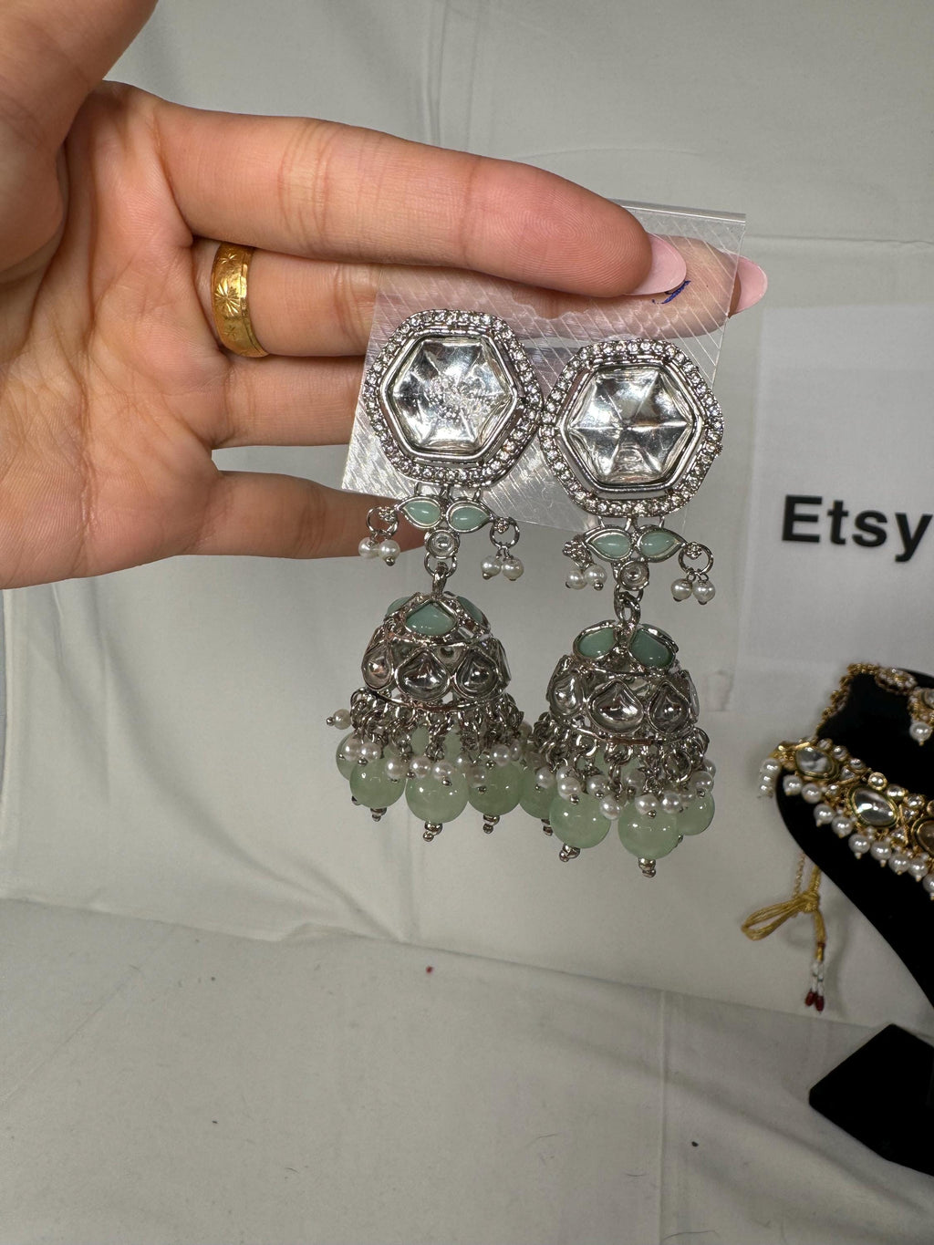 Bollywood Style Jhumka Earrings, Indian Gold Plated Hoop Earrings, Statement Ethnic Jewelry, Festive Earrings, Women's Accessories