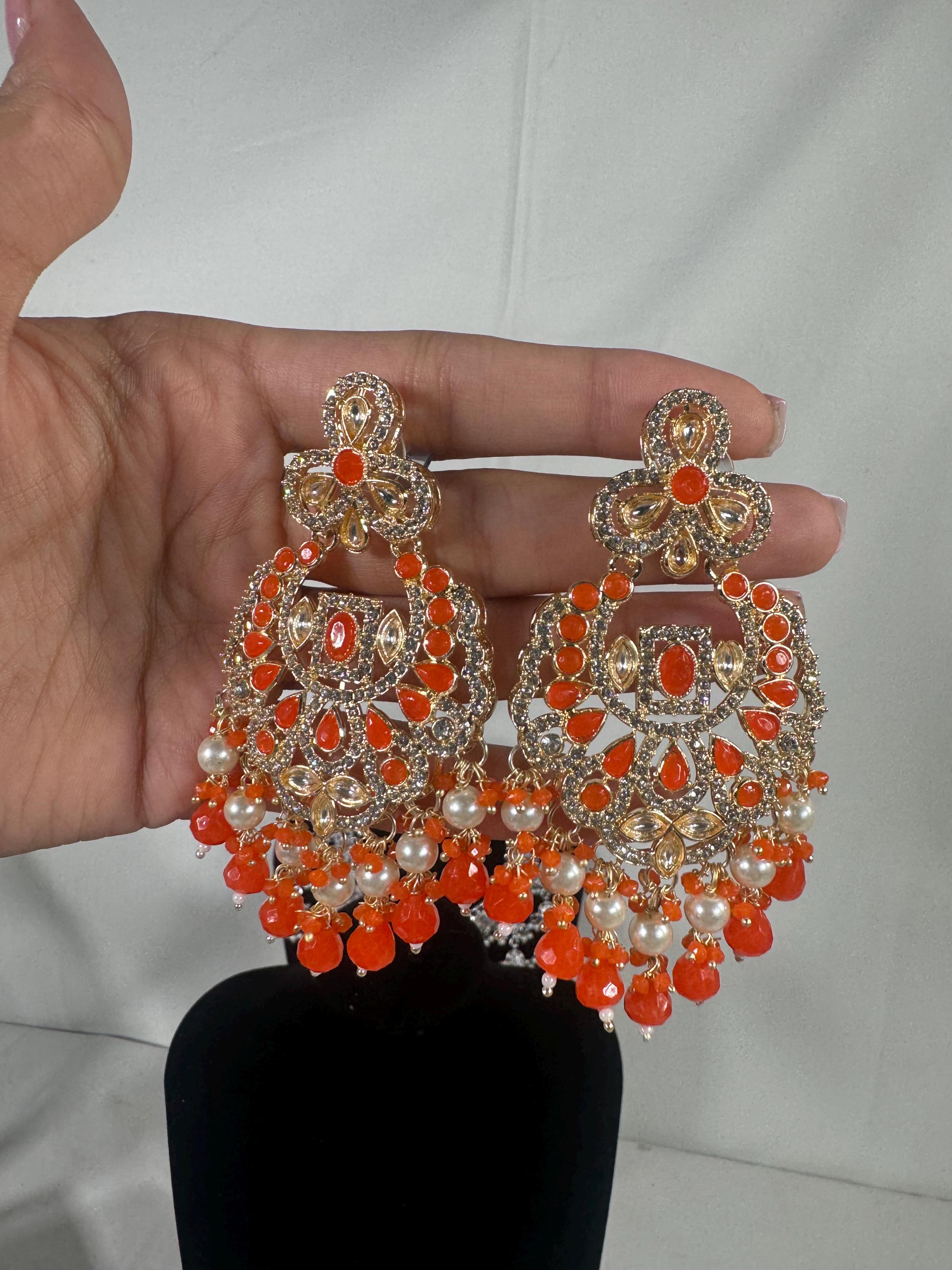 Bollywood Style Jhumka Earrings, Indian Gold Plated Hoop Earrings, Statement Ethnic Jewelry, Festive Earrings, Women's Accessories