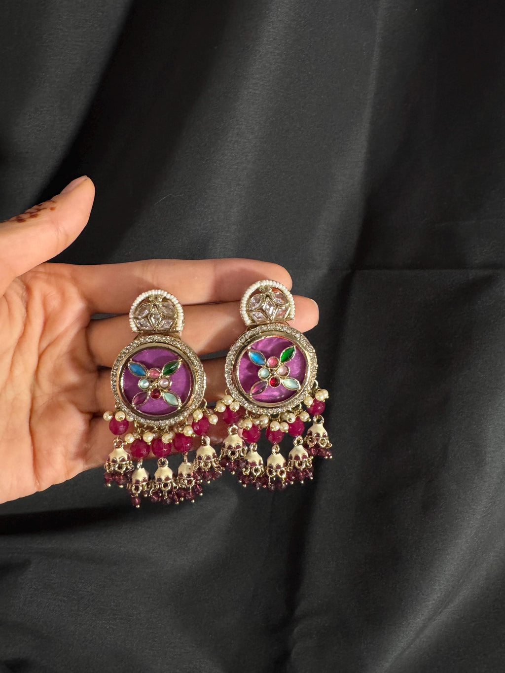 Bollywood Style Jhumka Earrings, Indian Gold Plated Hoop Earrings, Statement Ethnic Jewelry, Festive Earrings, Women's Accessories