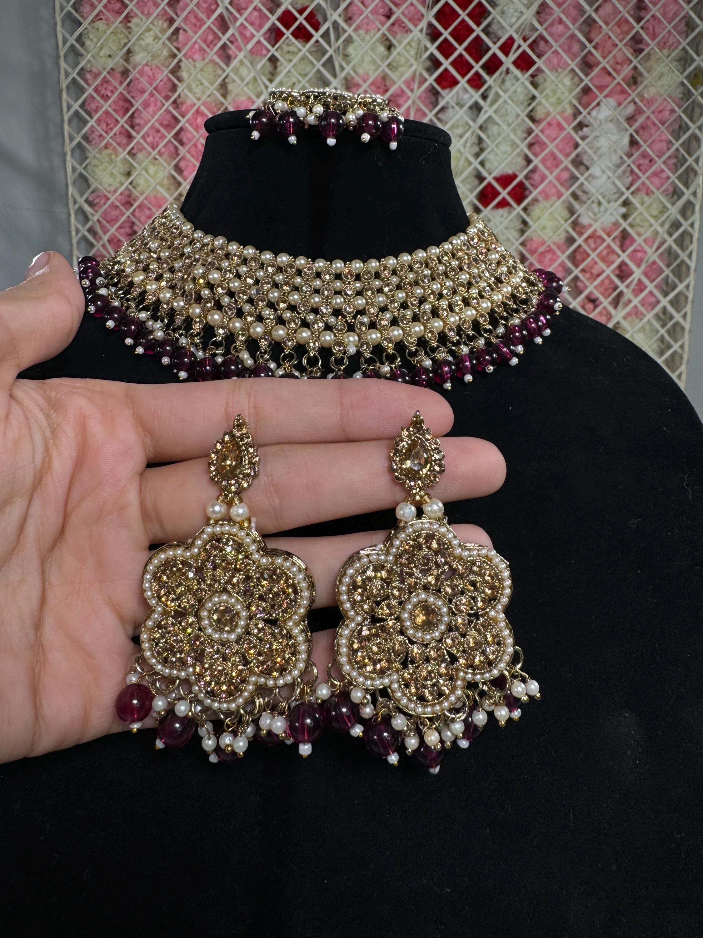 Indian jewlery set/Necklace Set/  Choker/ Bollywood Jewelry/ Indian jewelry/ Pakistani necklace/ punjabi necklace/bridal/