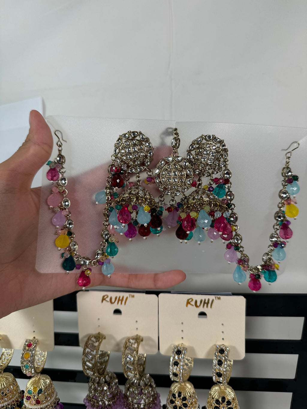 Bollywood Style Jhumka Earrings, Indian Gold Plated Hoop Earrings, Statement Ethnic Jewelry, Festive Earrings, Women's Accessories