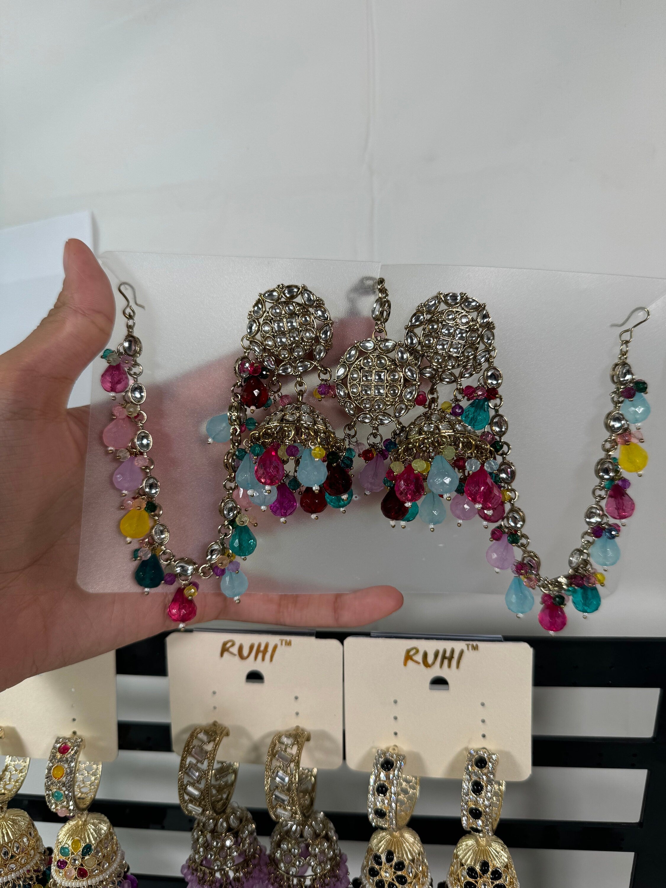 Bollywood Style Jhumka Earrings, Indian Gold Plated Hoop Earrings, Statement Ethnic Jewelry, Festive Earrings, Women's Accessories