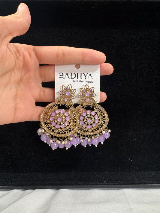 Bollywood Style Jhumka Earrings, Indian Gold Plated Hoop Earrings, Statement Ethnic Jewelry, Festive Earrings, Women's Accessories