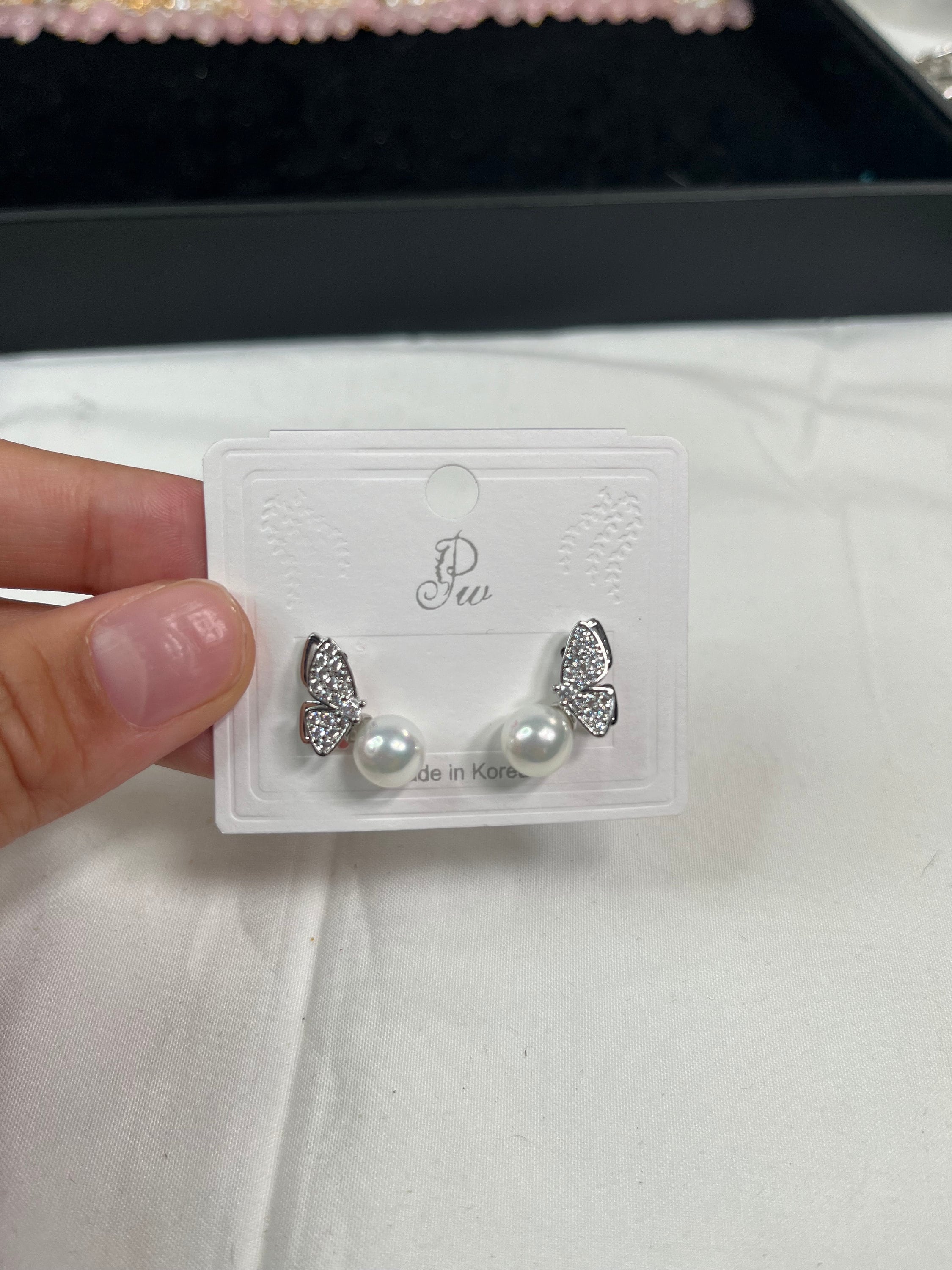 Women’s dainty earrings| minimalist earrings |women’s jewelry|dainty earring studs| pushback earrings|Crystal Clear Stud Earrings, Nursegift