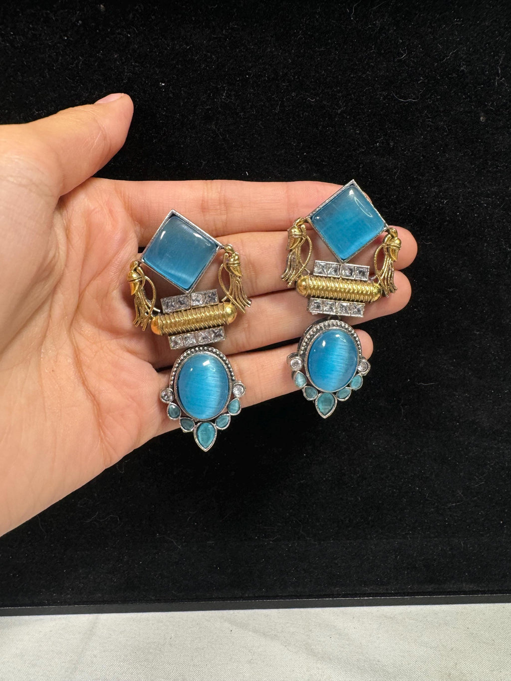 Bollywood Style Jhumka Earrings, Indian Gold Plated Hoop Earrings, Statement Ethnic Jewelry, Festive Earrings, Women's Accessories