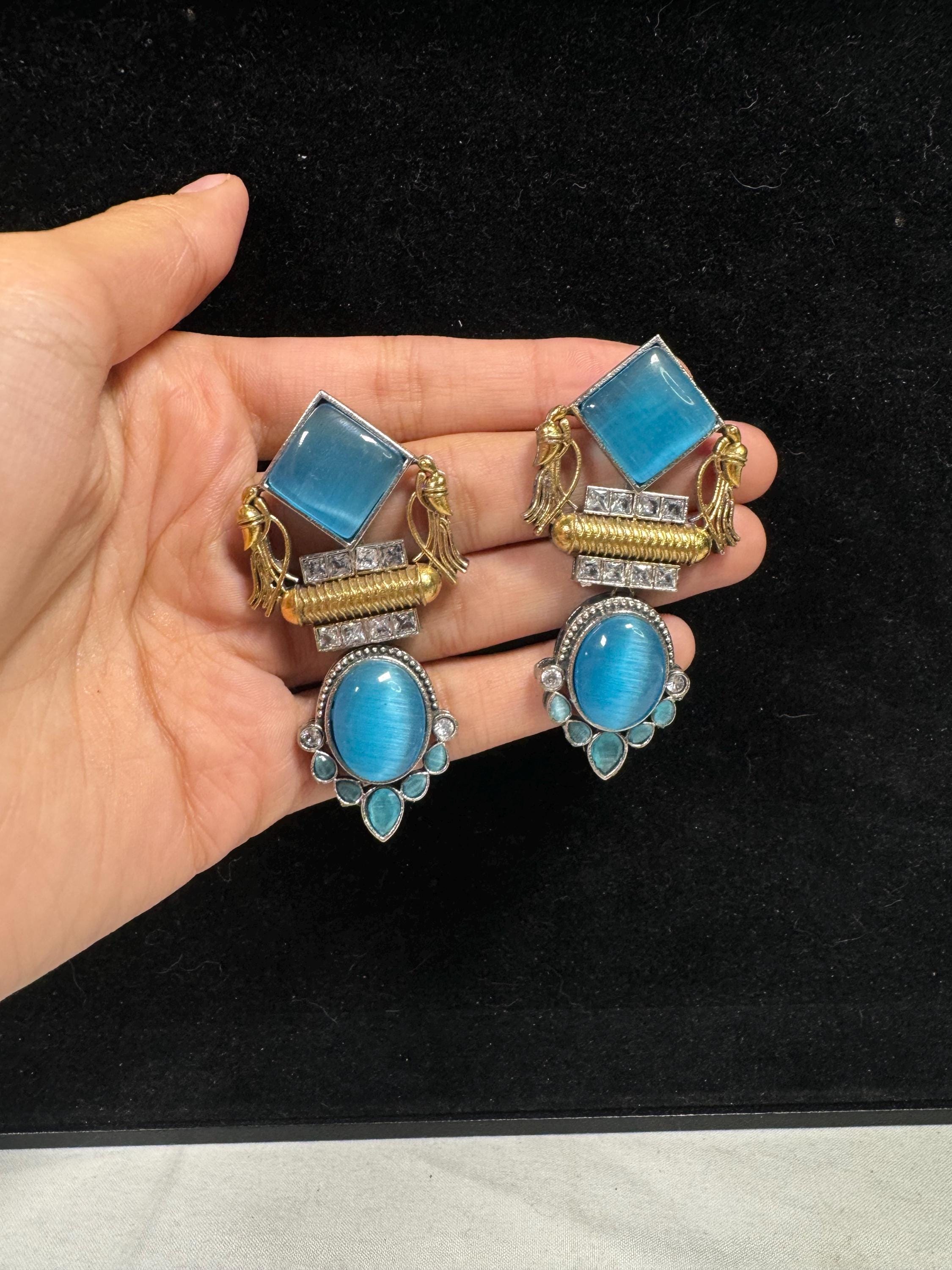 Bollywood Style Jhumka Earrings, Indian Gold Plated Hoop Earrings, Statement Ethnic Jewelry, Festive Earrings, Women's Accessories