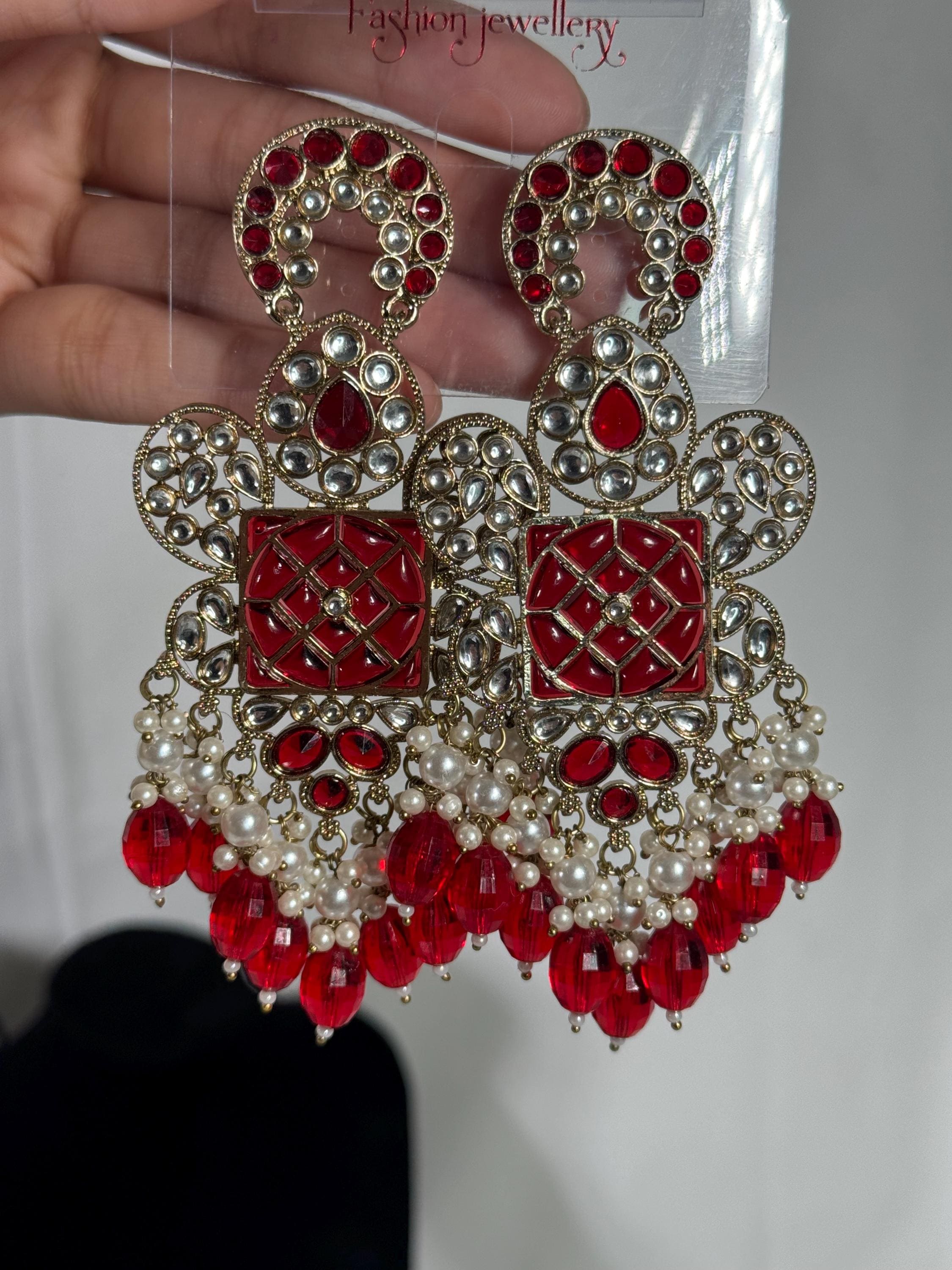 Bollywood Style Jhumka Earrings, Indian Gold Plated Hoop Earrings, Statement Ethnic Jewelry, Festive Earrings, Women's Accessories