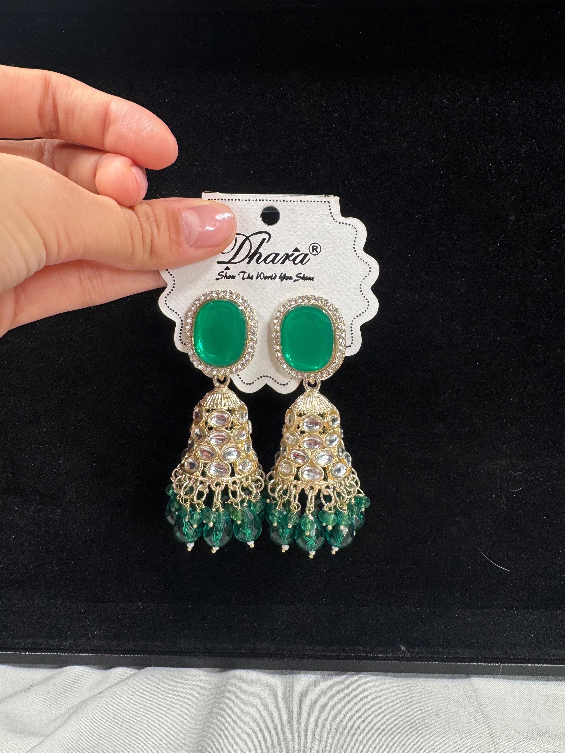 Bollywood Style Jhumka Earrings, Indian Gold Plated Hoop Earrings, Statement Ethnic Jewelry, Festive Earrings, Women's Accessories