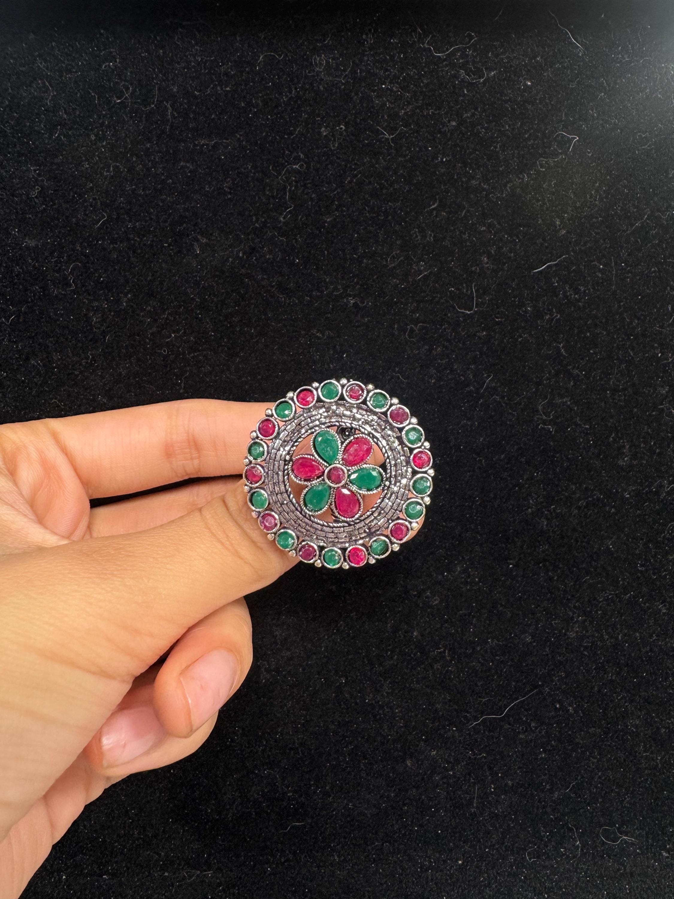 Bollywood Style Ring , Indian Gold Plated ring, Statement Ethnic Jewelry, Festive rings , Women's Accessories, Adjustable Ring, desi ring,