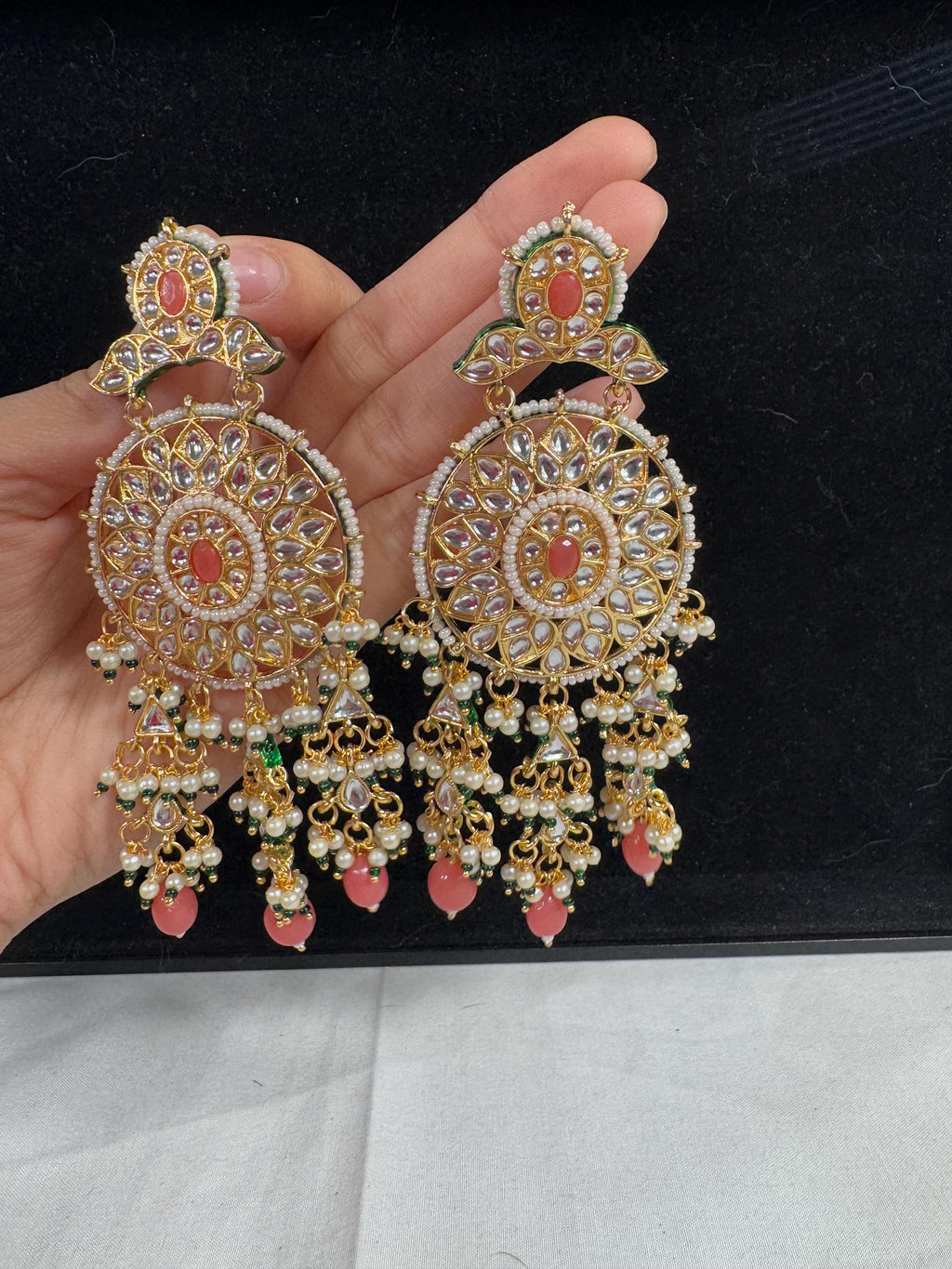 Bollywood Style Jhumka Earrings, Indian Gold Plated Hoop Earrings, Statement Ethnic Jewelry, Festive Earrings, Women's Accessories
