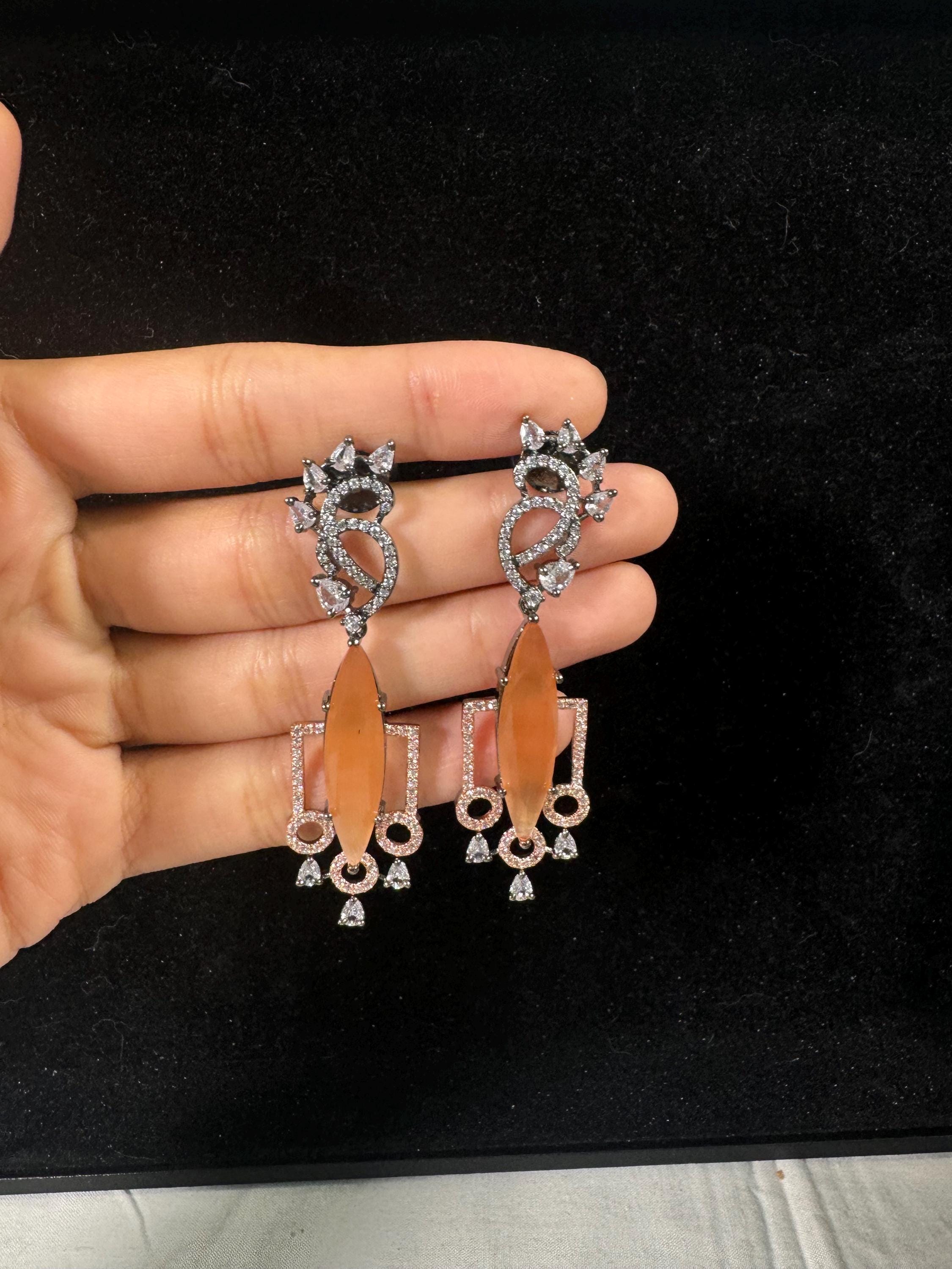 Bollywood Style Jhumka Earrings, Indian Gold Plated Hoop Earrings, Statement Ethnic Jewelry, Festive Earrings, Women's Accessories