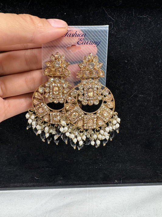 Bollywood Style Jhumka Earrings, Indian Gold Plated Hoop Earrings, Statement Ethnic Jewelry, Festive Earrings, Women's Accessories