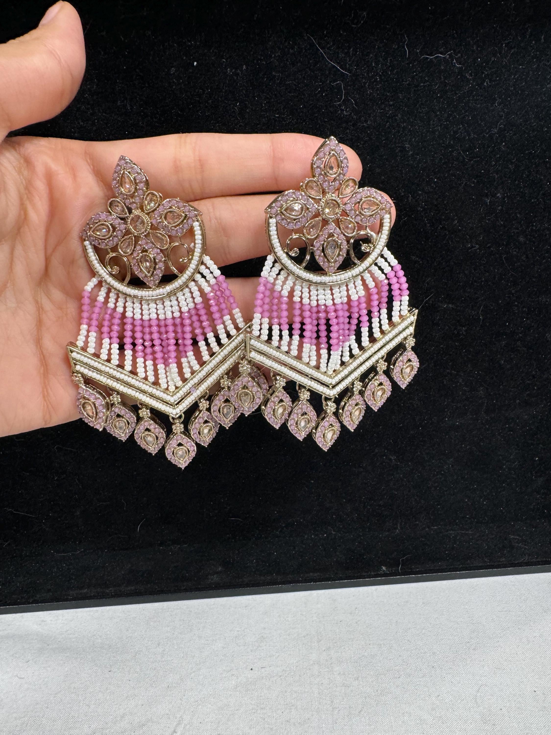 Bollywood Style Jhumka Earrings, Indian Gold Plated Hoop Earrings, Statement Ethnic Jewelry, Festive Earrings, Women's Accessories