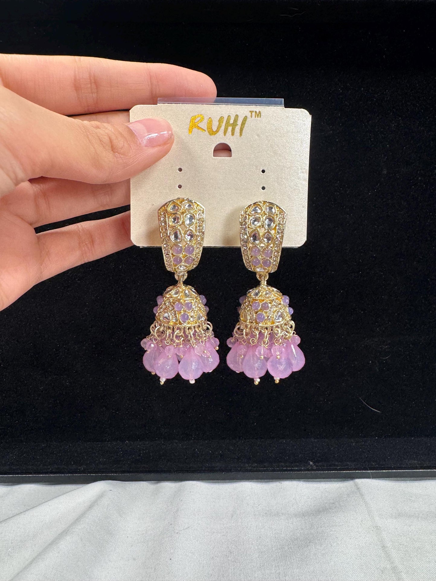 Bollywood Style Jhumka Earrings, Indian Gold Plated Hoop Earrings, Statement Ethnic Jewelry, Festive Earrings, Women's Accessories