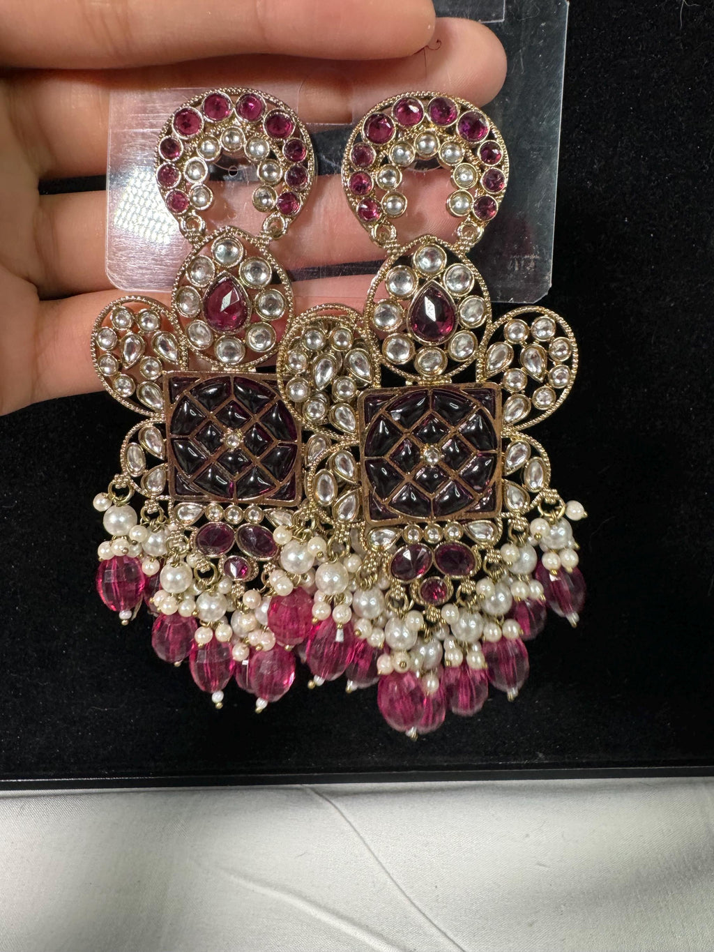 Bollywood Style Jhumka Earrings, Indian Gold Plated Hoop Earrings, Statement Ethnic Jewelry, Festive Earrings, Women's Accessories