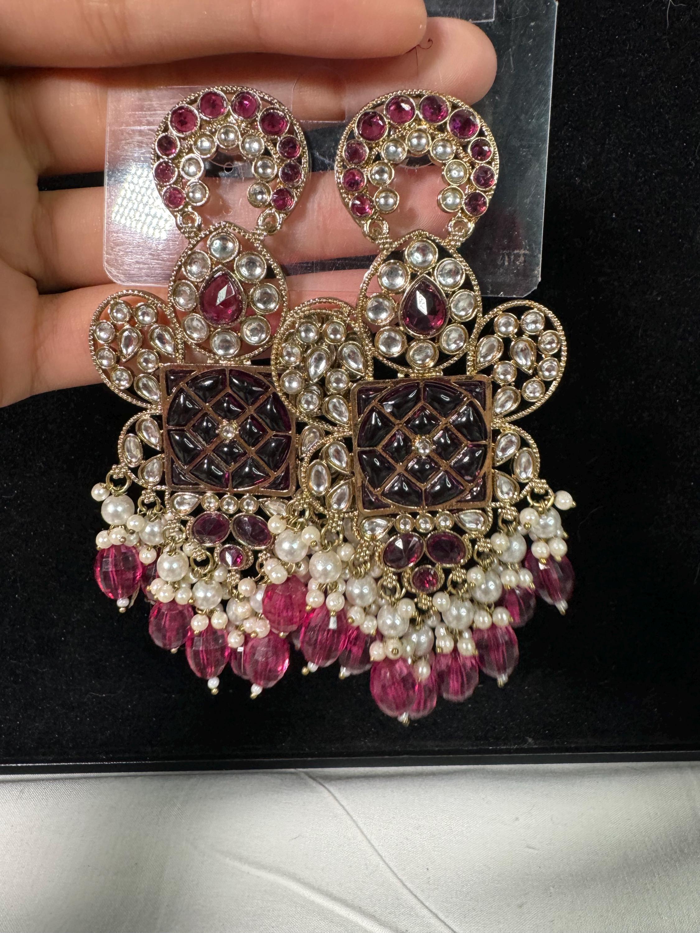 Bollywood Style Jhumka Earrings, Indian Gold Plated Hoop Earrings, Statement Ethnic Jewelry, Festive Earrings, Women's Accessories