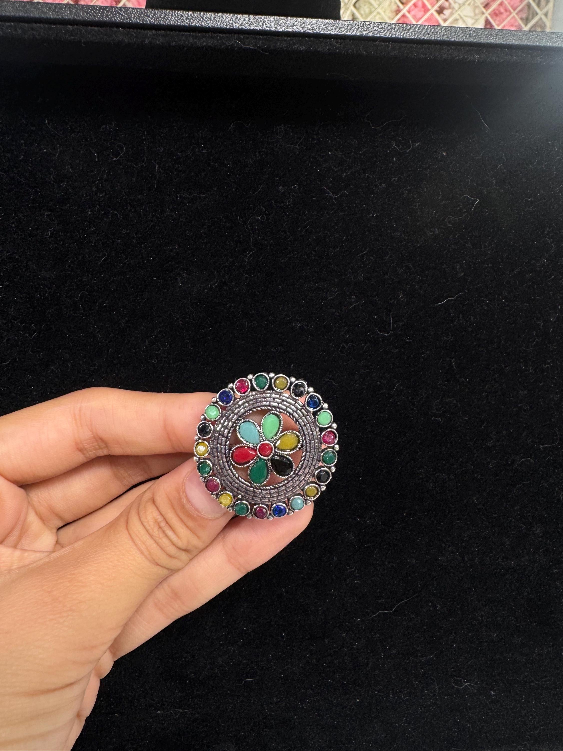 Bollywood Style Ring , Indian Gold Plated ring, Statement Ethnic Jewelry, Festive rings , Women's Accessories, Adjustable Ring, desi ring,