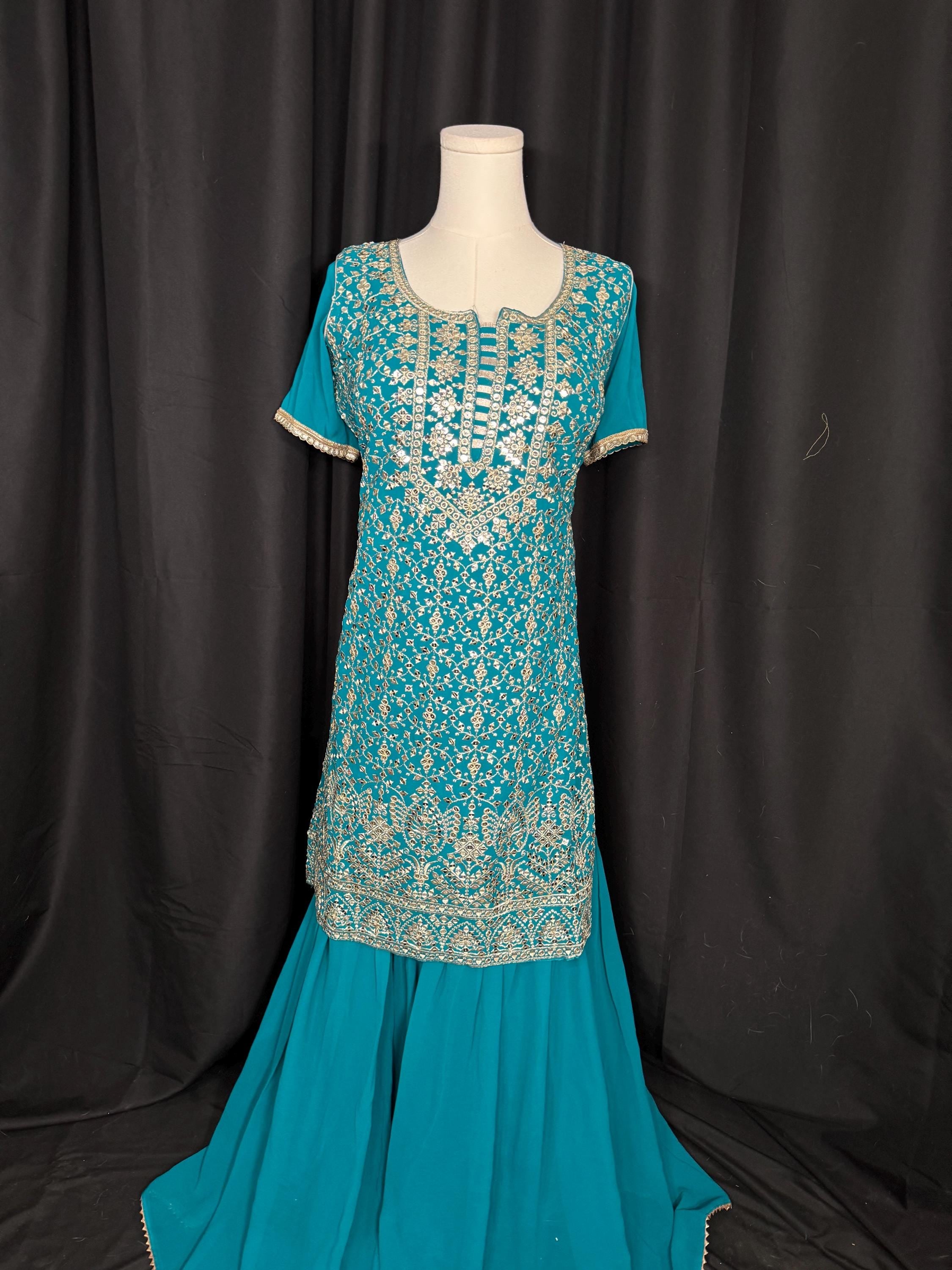 Punjabi Sharrara For Women Indian Designer, Pakistani suit, lehengha, sharara, desi clothe,Wear Chaniya Choli bollywood Style Indian outfits