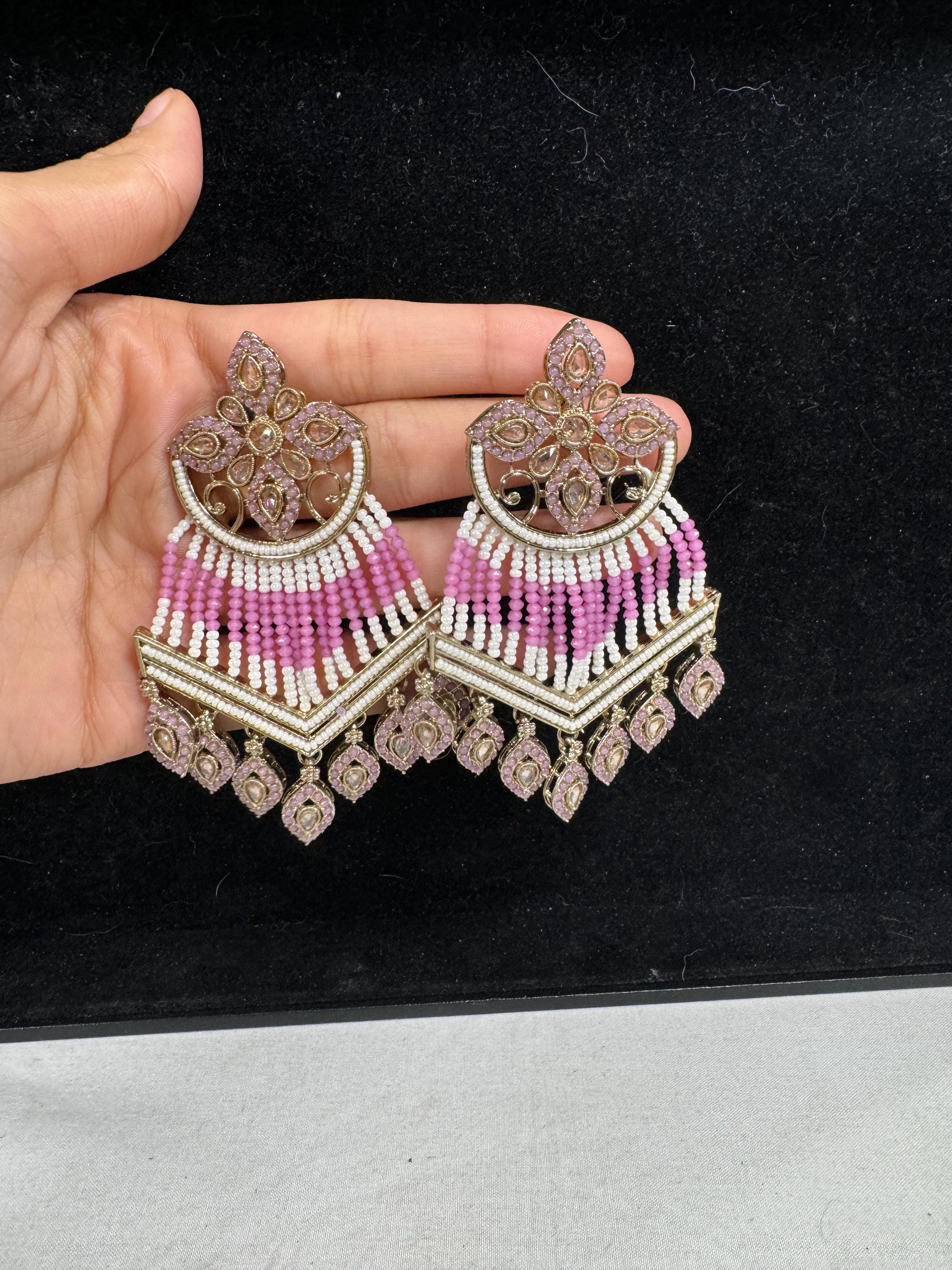 Bollywood Style Jhumka Earrings, Indian Gold Plated Hoop Earrings, Statement Ethnic Jewelry, Festive Earrings, Women's Accessories