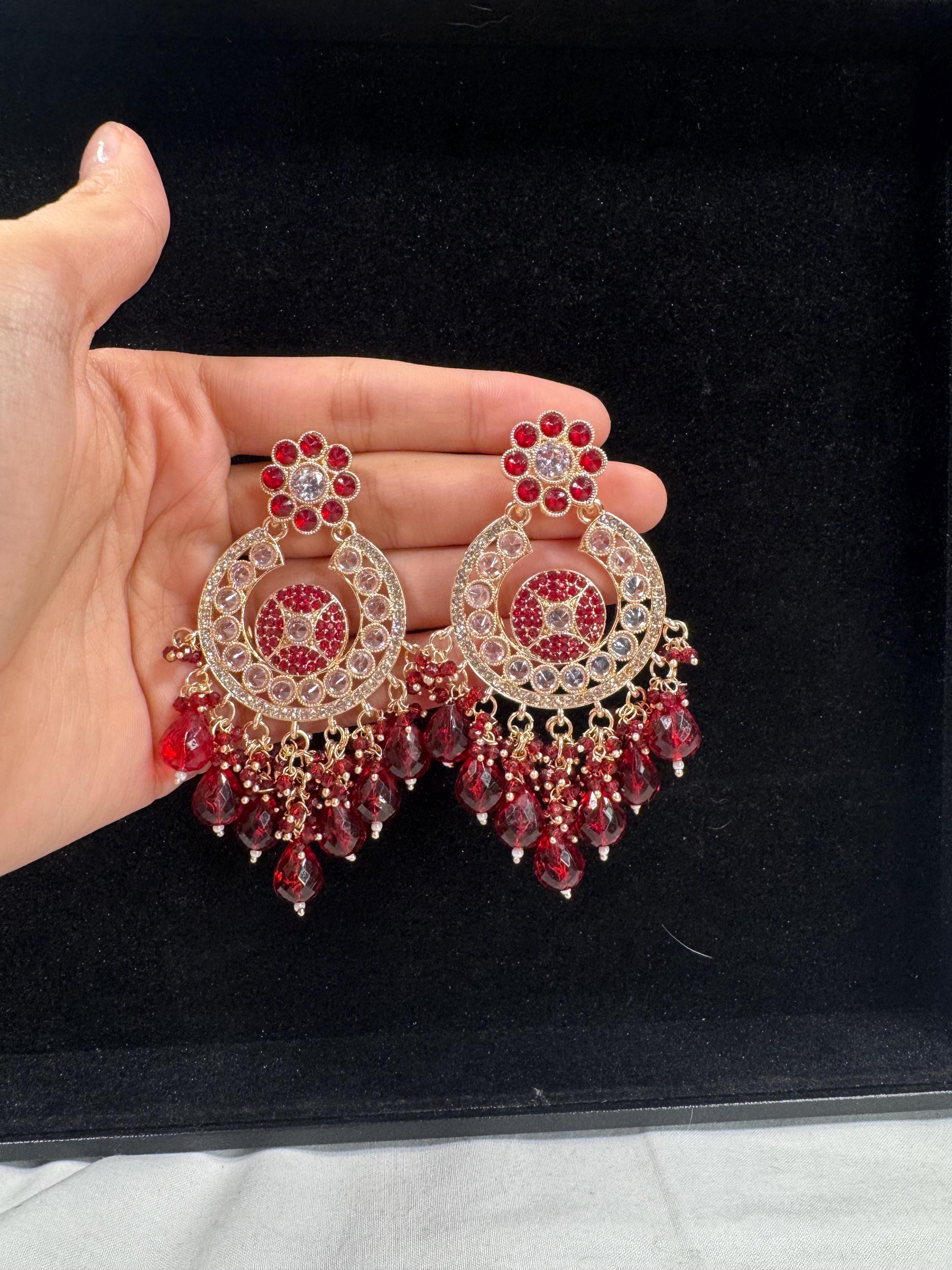 Bollywood Style Jhumka Earrings, Indian Gold Plated Hoop Earrings, Statement Ethnic Jewelry, Festive Earrings, Women's Accessories