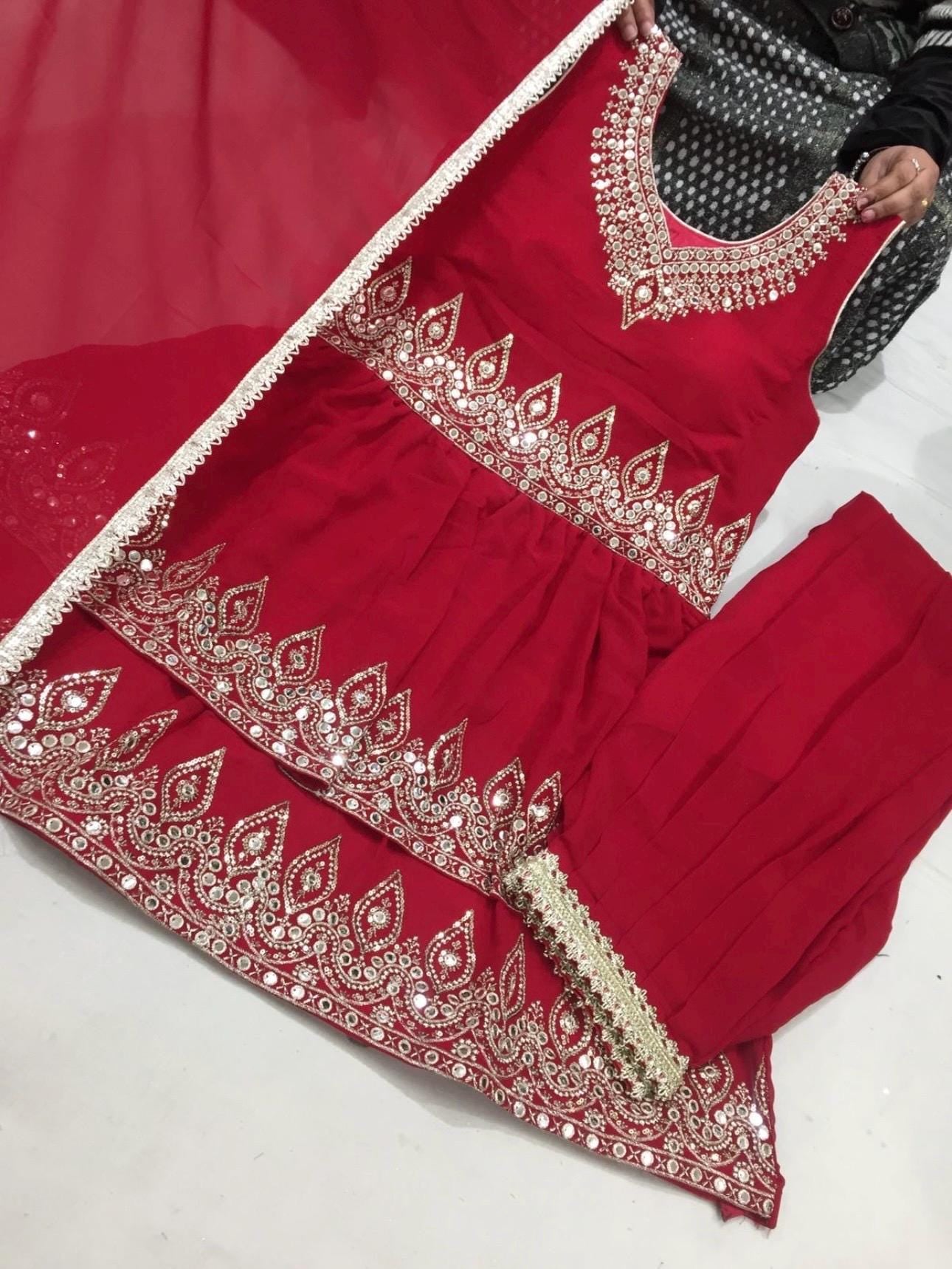 Punjabi Sharrara For Women Indian Designer Wedding Wear Party Wear function Wear Reception Wear Chaniya Choli bollywood Style Indian outfits