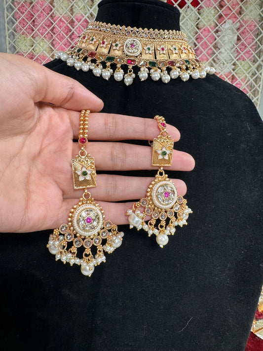 Indian jewlery set/Necklace Set/  Choker/ Bollywood Jewelry/ Indian jewelry/ Pakistani necklace/ punjabi necklace/bridal/