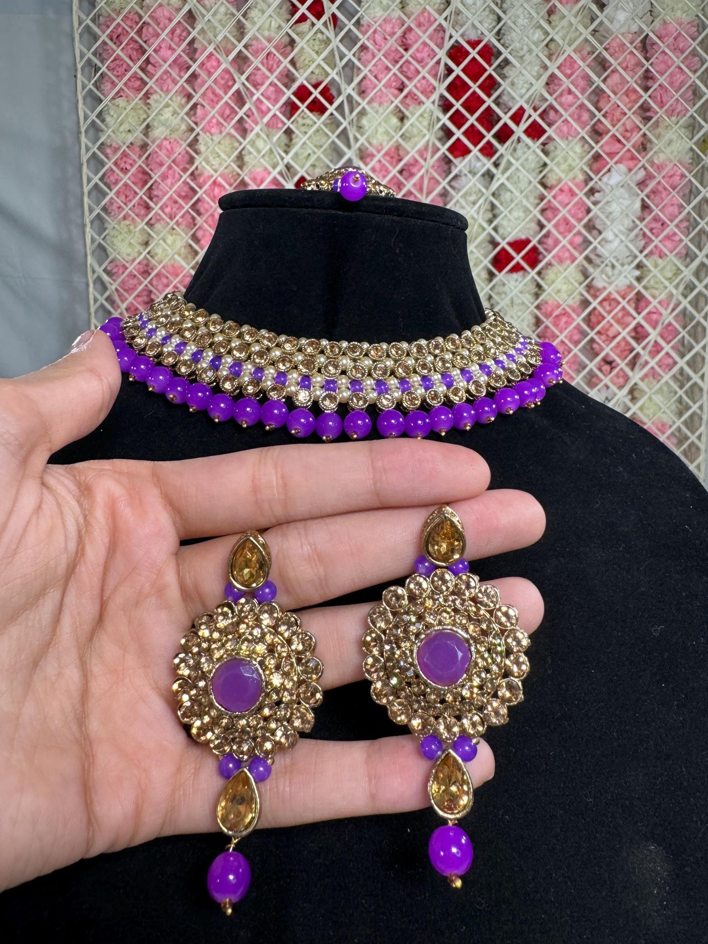 Indian jewlery set/Necklace Set/  Choker/ Bollywood Jewelry/ Indian jewelry/ Pakistani necklace/ punjabi necklace/bridal/