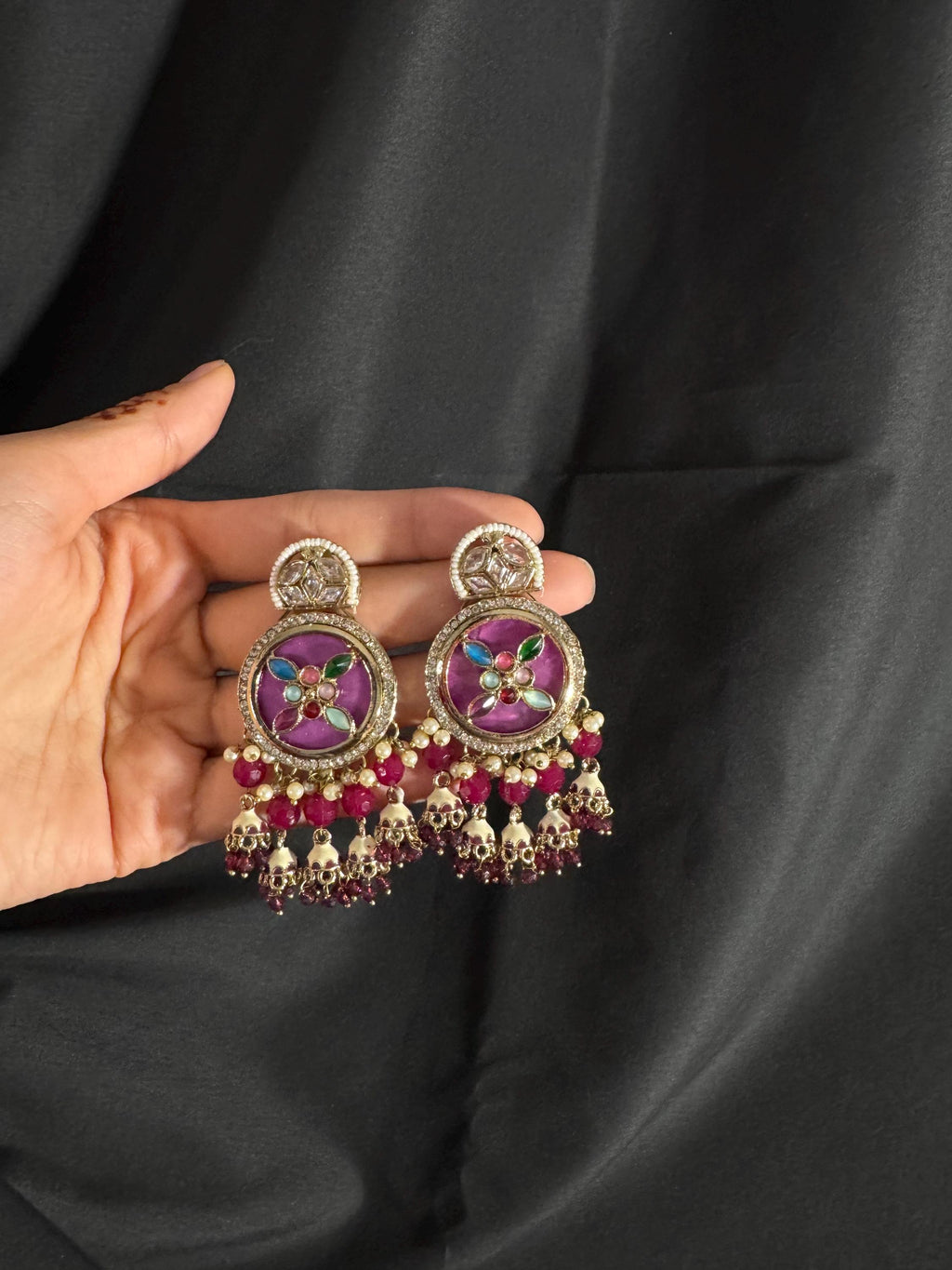 Bollywood Style Jhumka Earrings, Indian Gold Plated Hoop Earrings, Statement Ethnic Jewelry, Festive Earrings, Women's Accessories