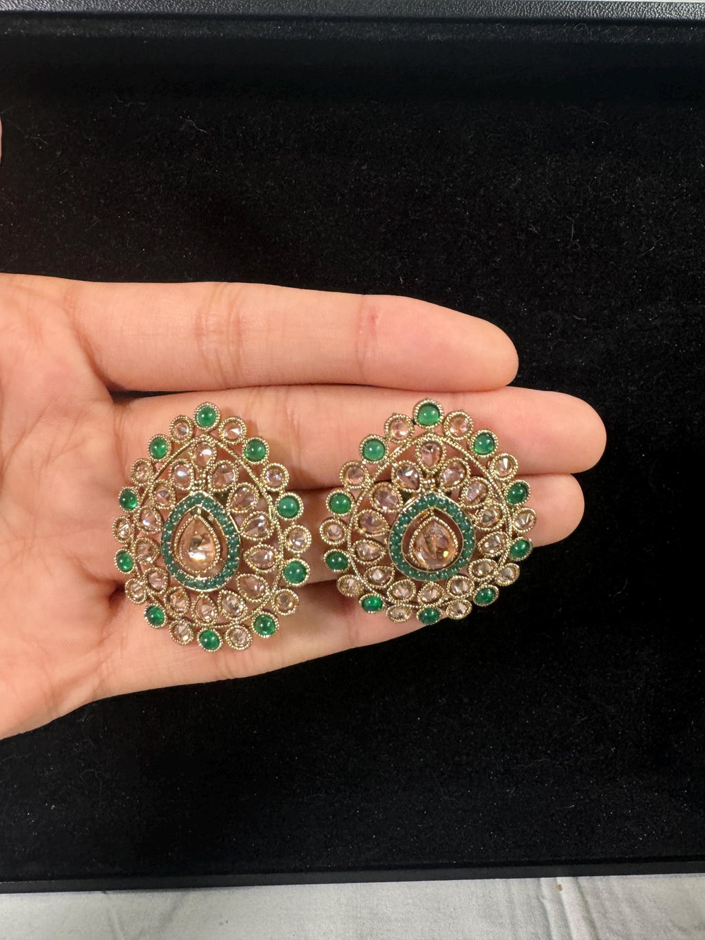 Bollywood Style Jhumka Earrings, Indian Gold Plated Hoop Earrings, Statement Ethnic Jewelry, Festive Earrings, Women's Accessories