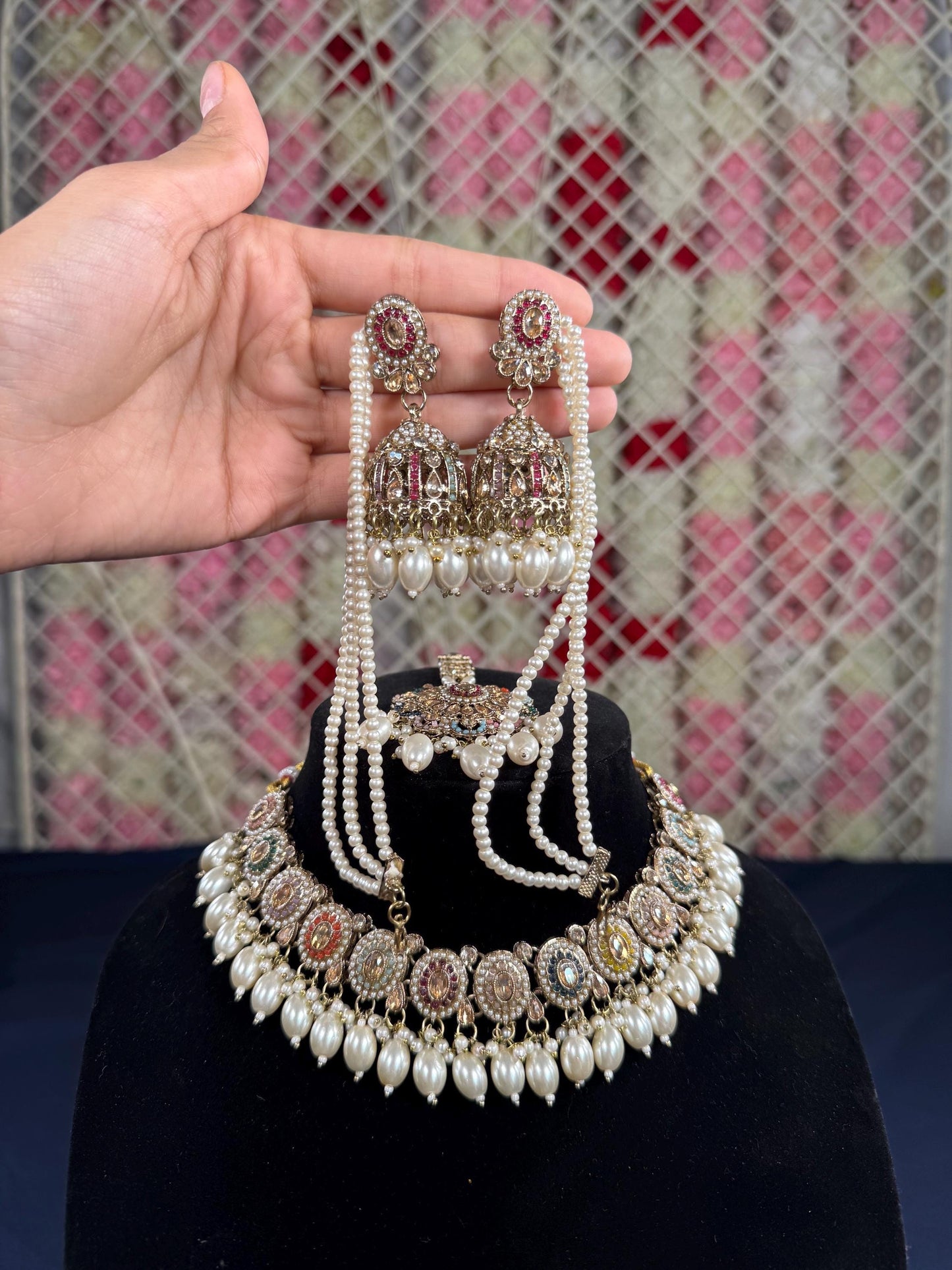 Indian jewlery set/Necklace Set/  Choker/ Bollywood Jewelry/ Indian jewelry/ Pakistani necklace/ punjabi necklace/bridal/
