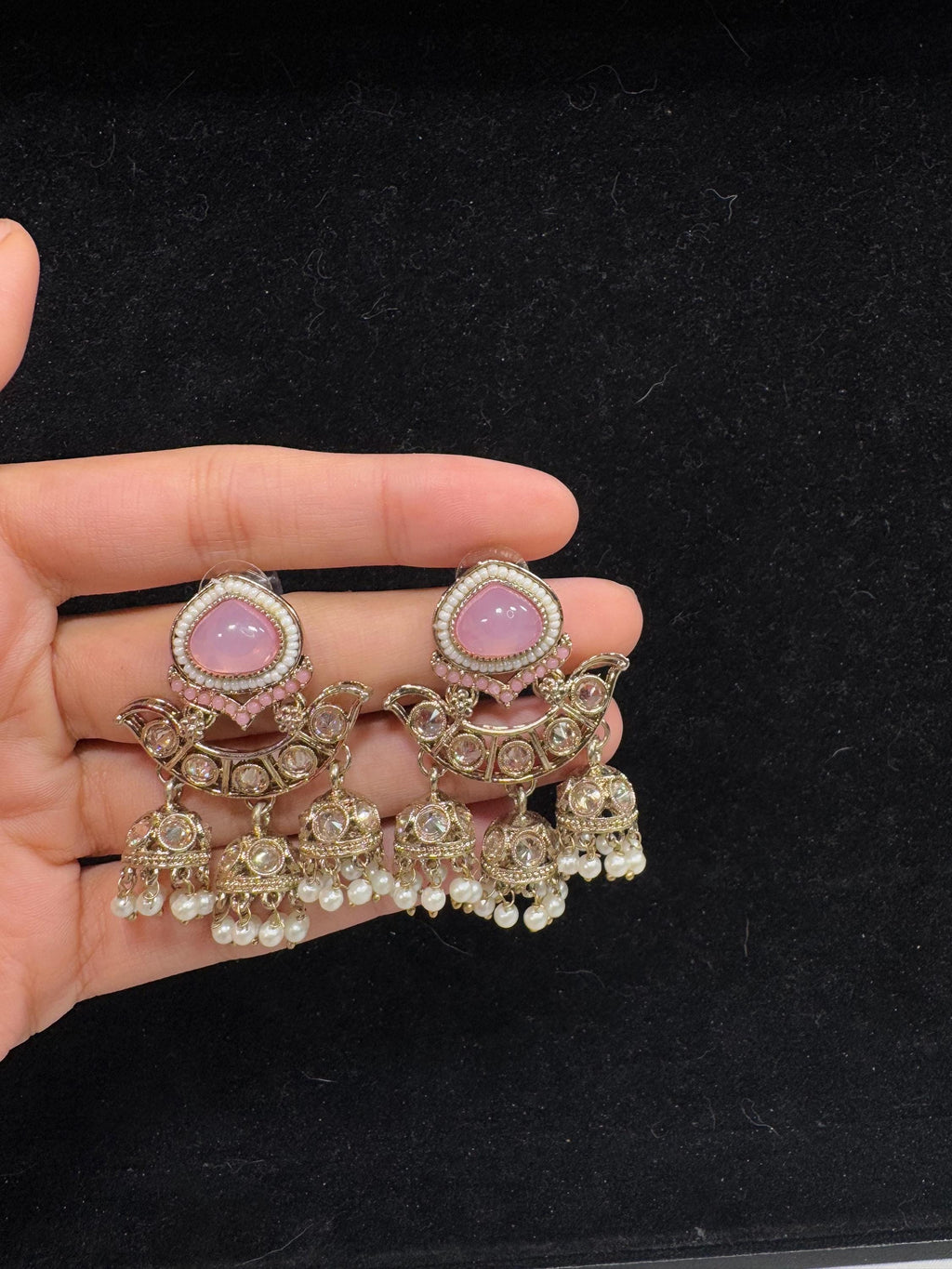 Bollywood Style Jhumka Earrings, Indian Gold Plated Hoop Earrings, Statement Ethnic Jewelry, Festive Earrings, Women's Accessories