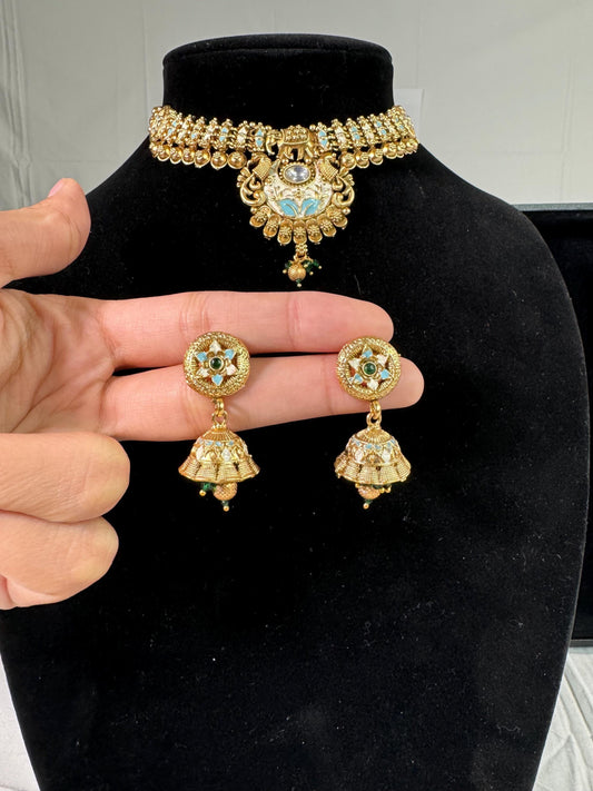 Indian jewlery set/Necklace Set/  Choker/ Bollywood Jewelry/ Indian jewelry/ Pakistani necklace/ punjabi necklace/bridal/