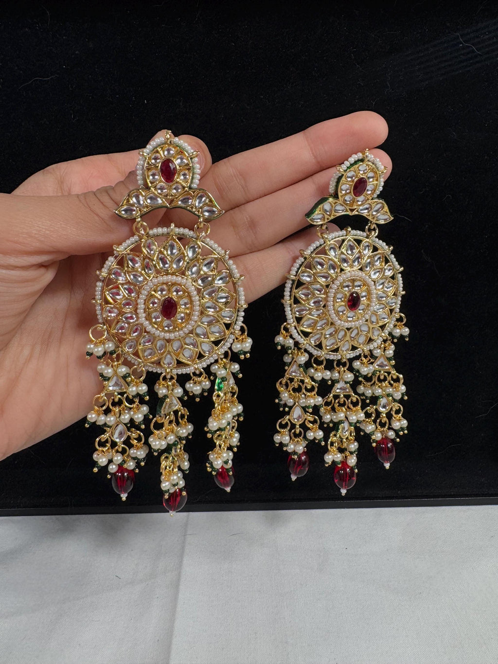 Bollywood Style Jhumka Earrings, Indian Gold Plated Hoop Earrings, Statement Ethnic Jewelry, Festive Earrings, Women's Accessories
