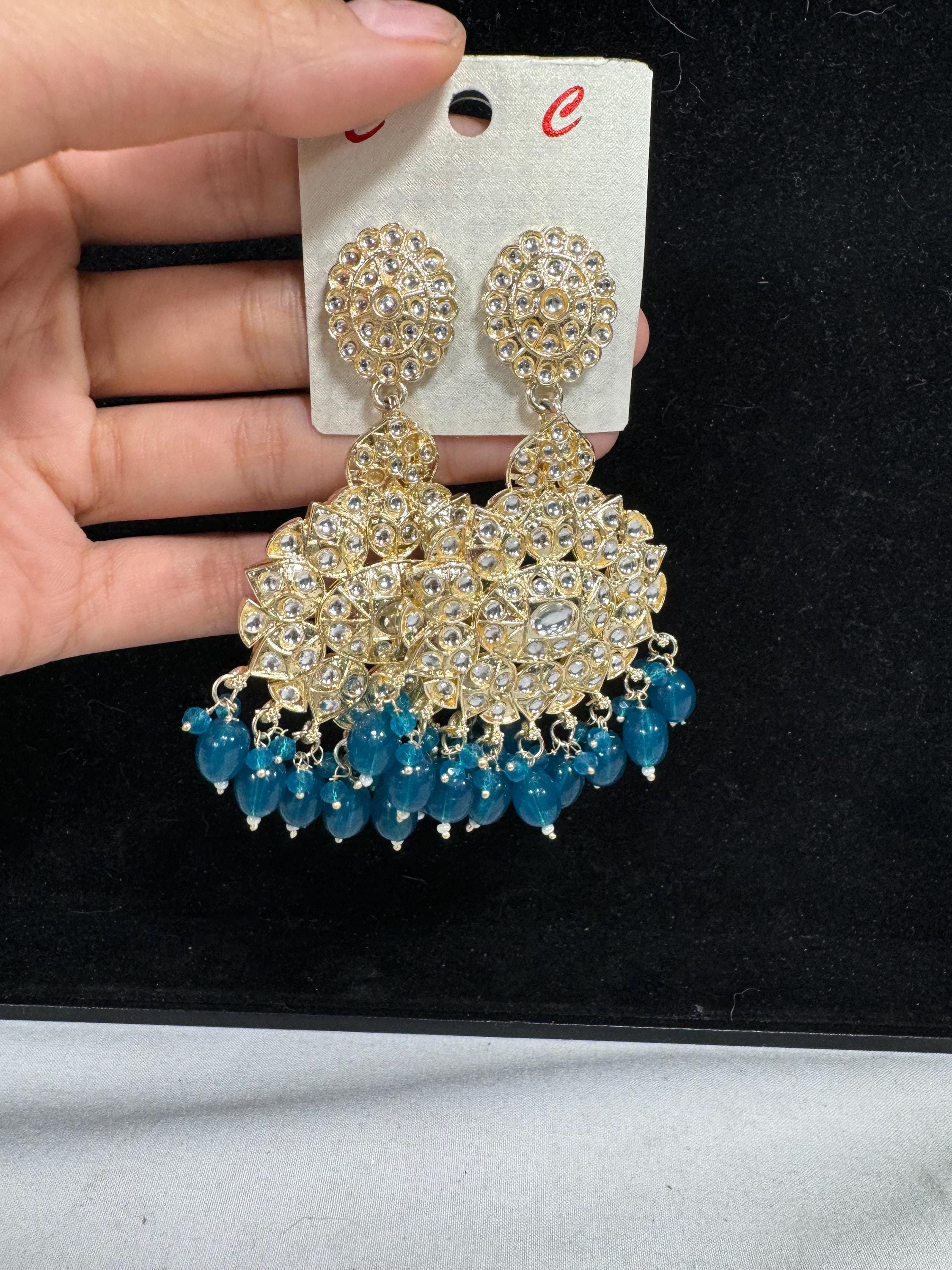 Bollywood Style Jhumka Earrings, Indian Gold Plated Hoop Earrings, Statement Ethnic Jewelry, Festive Earrings, Women's Accessories