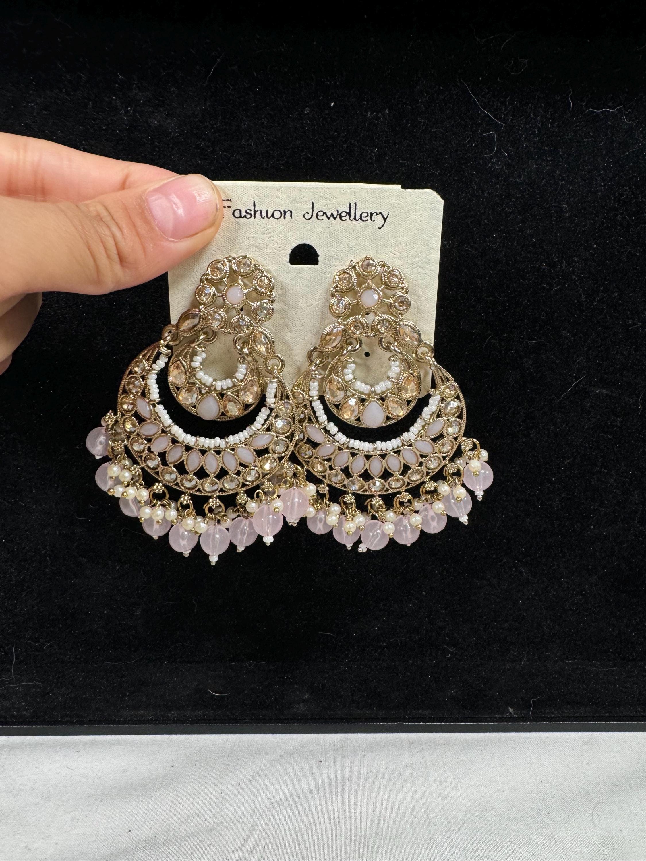 Bollywood Style Jhumka Earrings, Indian Gold Plated Hoop Earrings, Statement Ethnic Jewelry, Festive Earrings, Women's Accessories