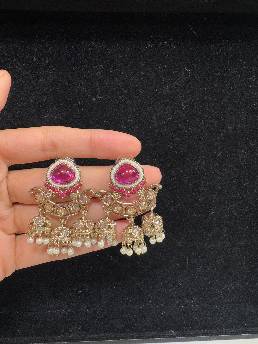 Bollywood Style Jhumka Earrings, Indian Gold Plated Hoop Earrings, Statement Ethnic Jewelry, Festive Earrings, Women's Accessories