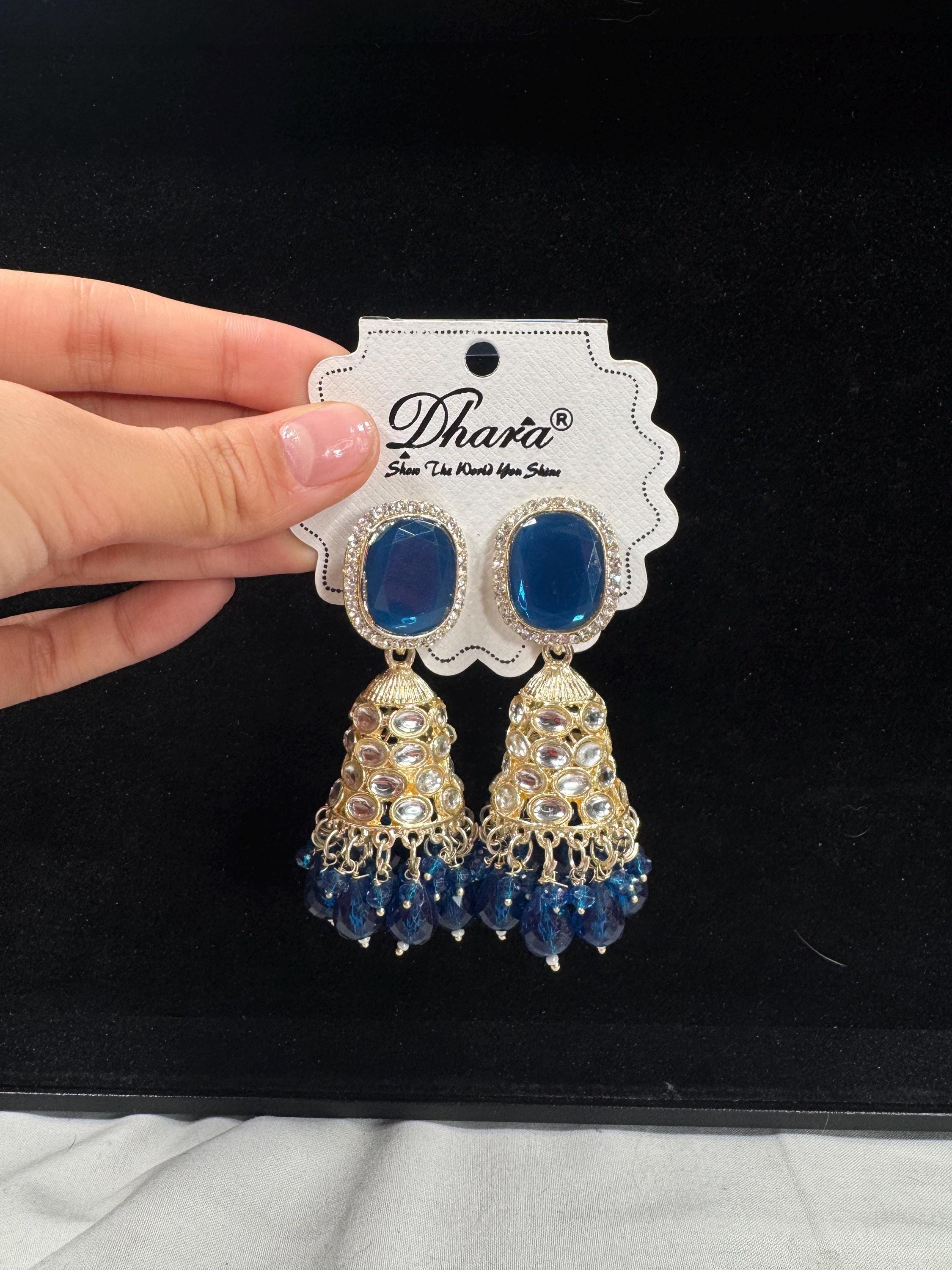 Bollywood Style Jhumka Earrings, Indian Gold Plated Hoop Earrings, Statement Ethnic Jewelry, Festive Earrings, Women's Accessories