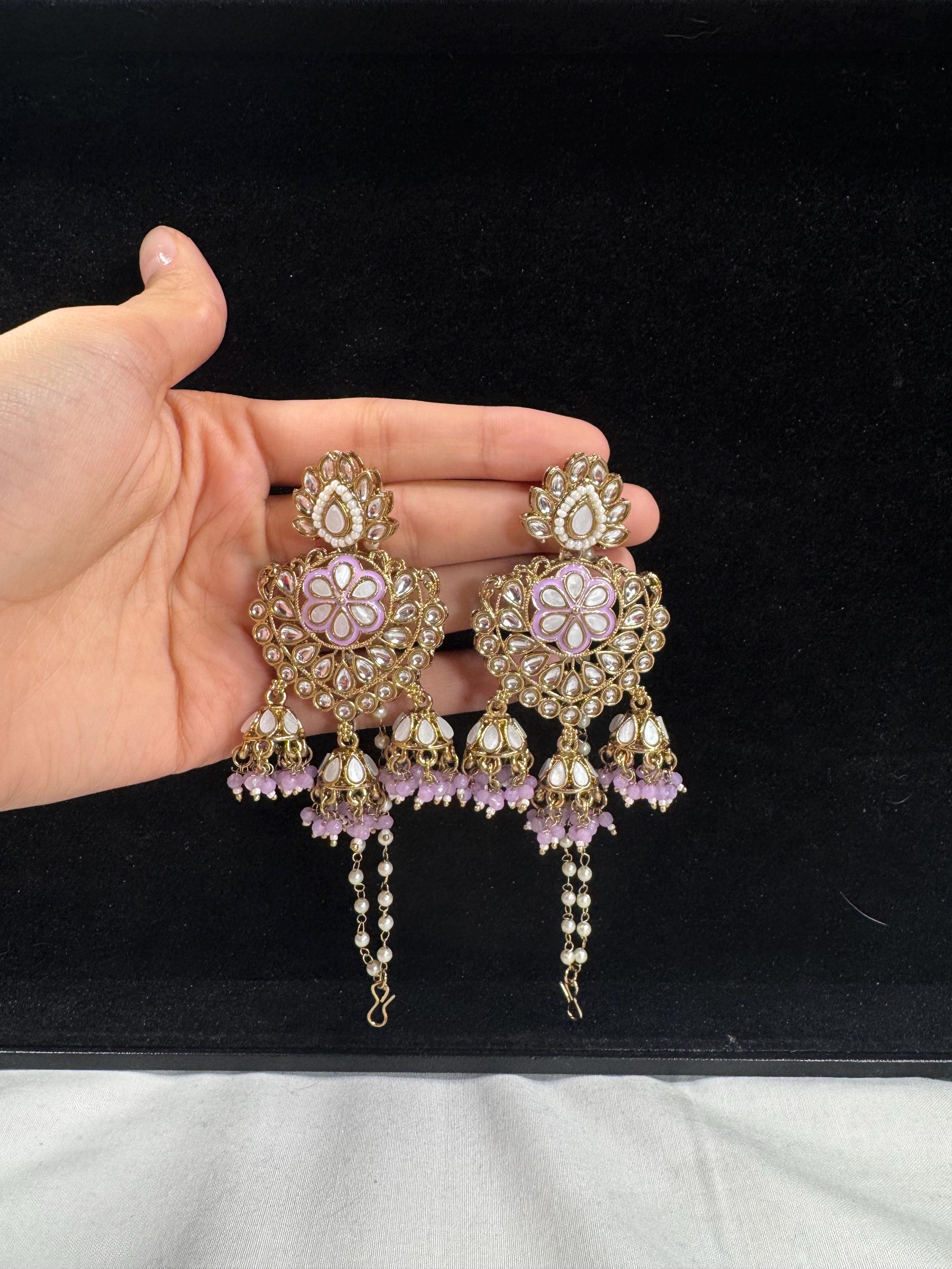 Bollywood Style Jhumka Earrings, Indian Gold Plated Hoop Earrings, Statement Ethnic Jewelry, Festive Earrings, Women's Accessories