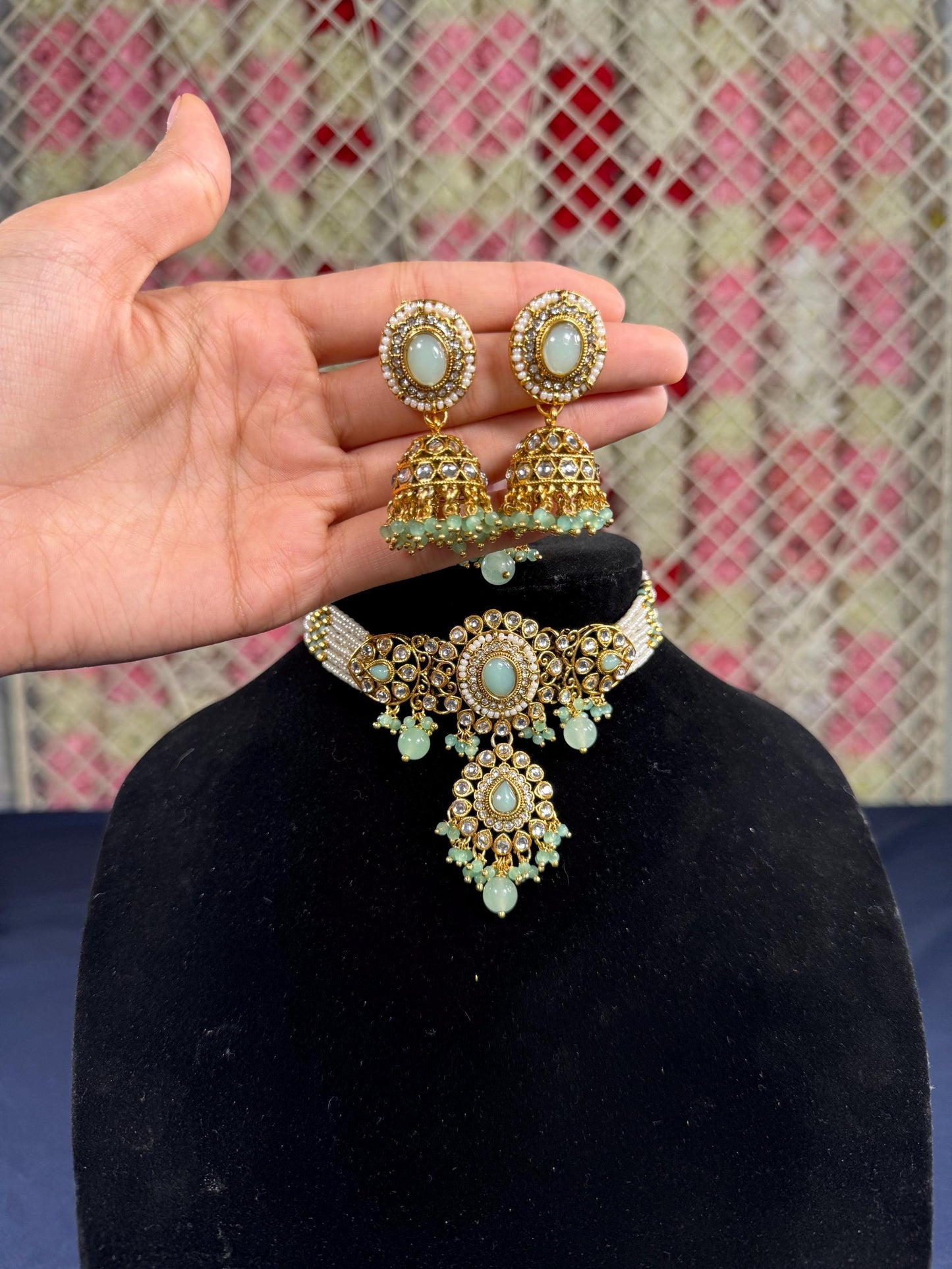 Indian jewlery set/Necklace Set/  Choker/ Bollywood Jewelry/ Indian jewelry/ Pakistani necklace/ punjabi necklace/bridal/