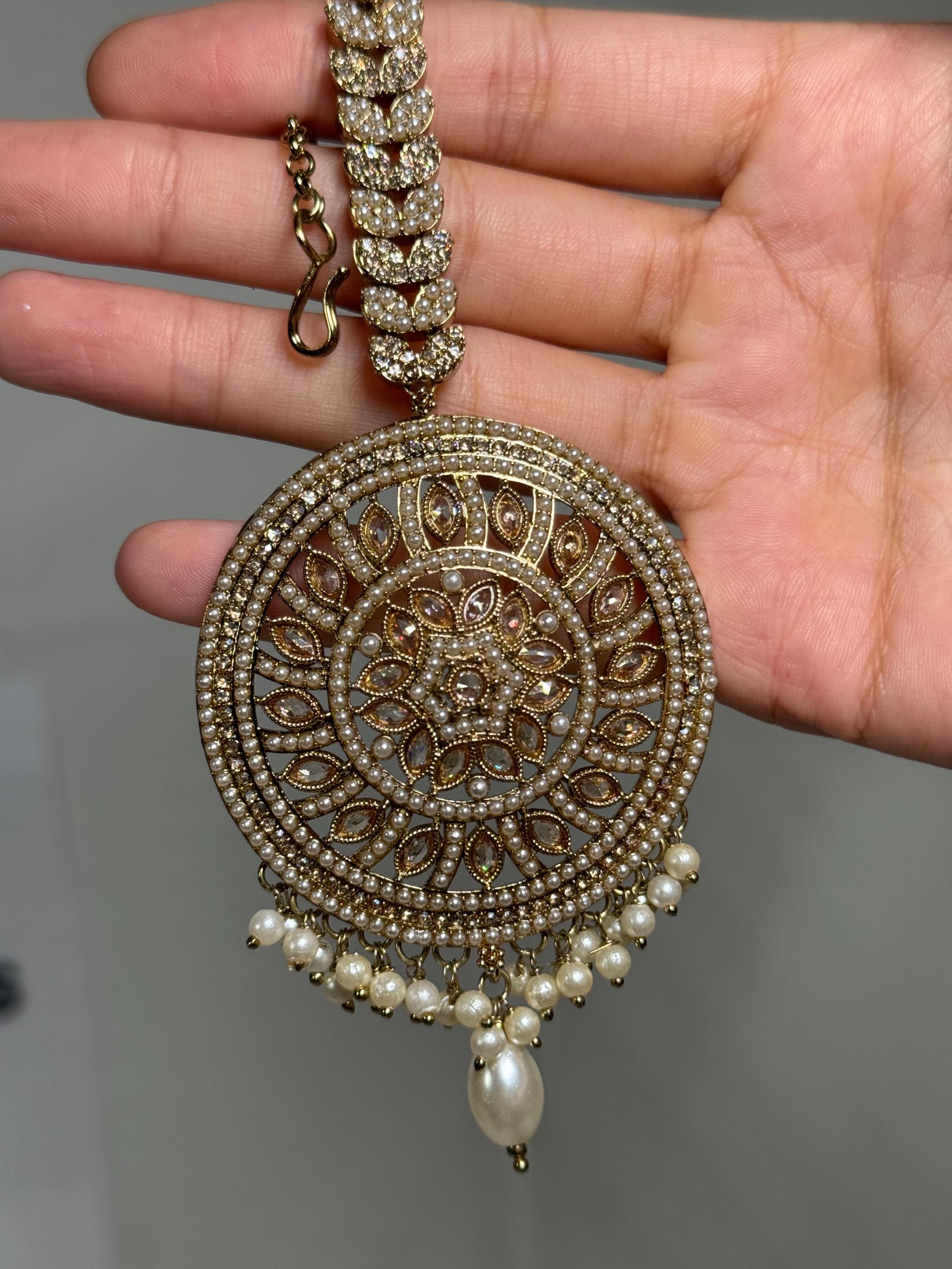 Kundan Indian Jhumka Earrings, Pearl Beaded Ethnic Earrings, Traditional Dangle Earrings, Wedding Jewelry, Bridal Accessories