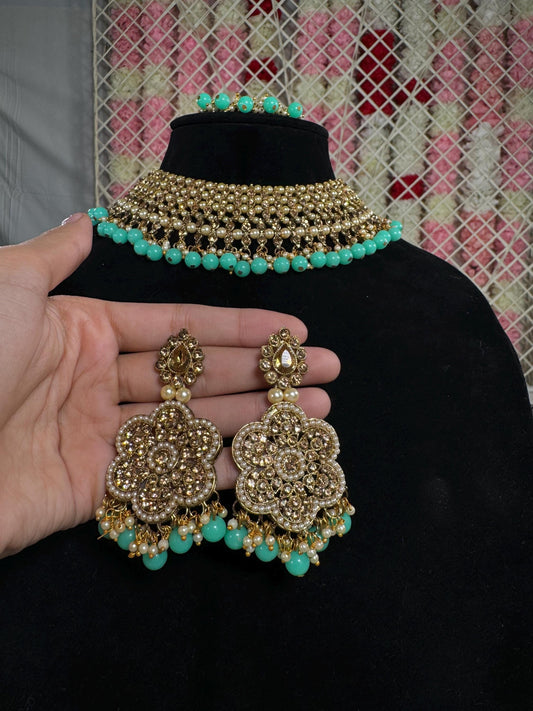 Indian jewlery set/Necklace Set/  Choker/ Bollywood Jewelry/ Indian jewelry/ Pakistani necklace/ punjabi necklace/bridal/