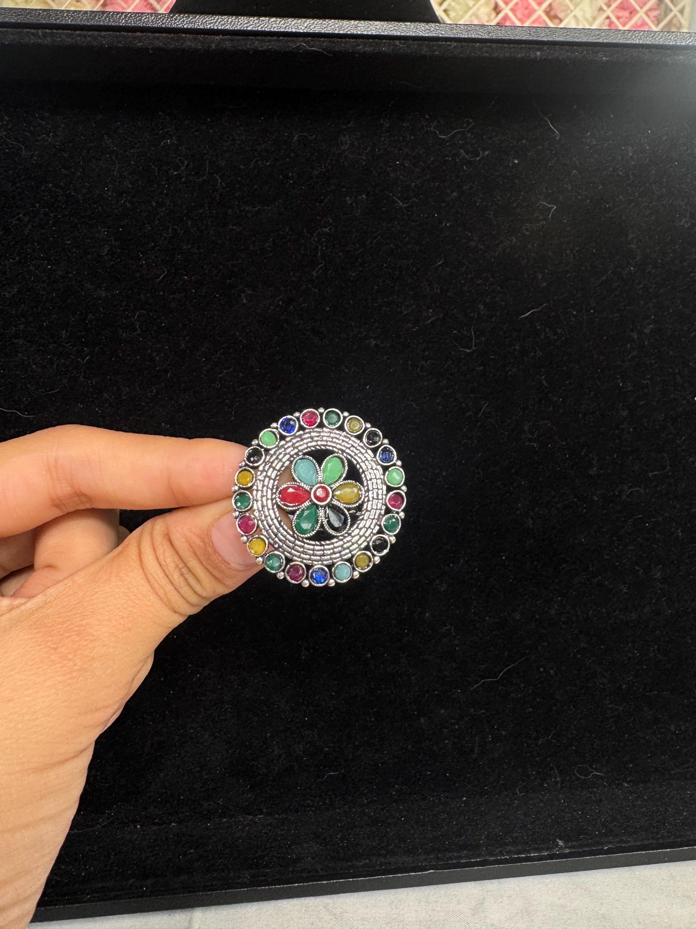 Bollywood Style Ring , Indian Gold Plated ring, Statement Ethnic Jewelry, Festive rings , Women's Accessories, Adjustable Ring, desi ring,